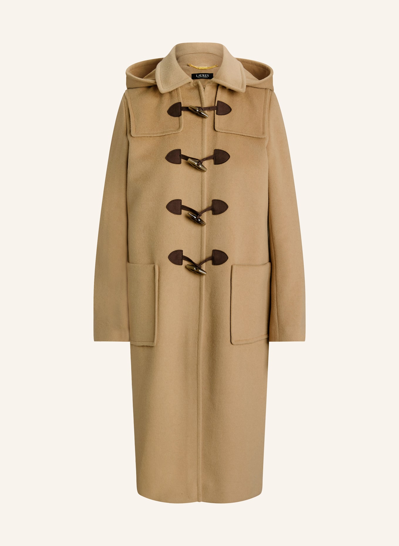 LAUREN RALPH LAUREN Duffle coat with detachable hood in camel