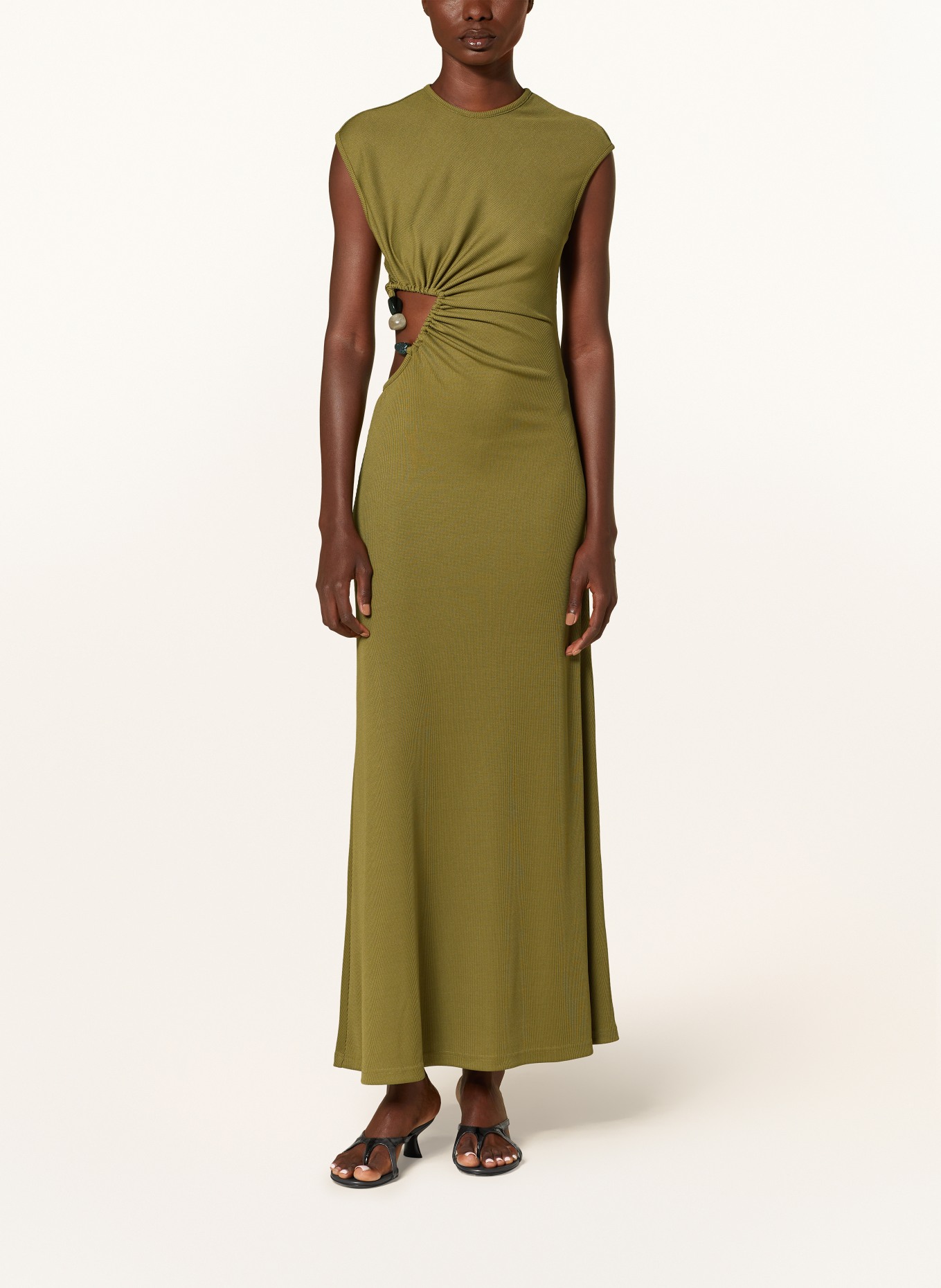 CHRISTOPHER ESBER Dress CRYSTAL STONE with cut-out, Color: OLIVE (Image 2)