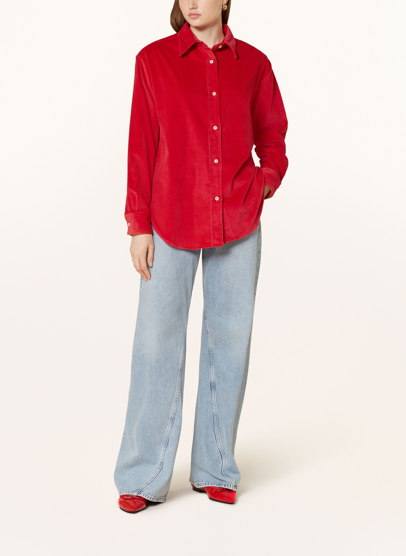 rossana diva Hemdbluse aus Cord: ROT