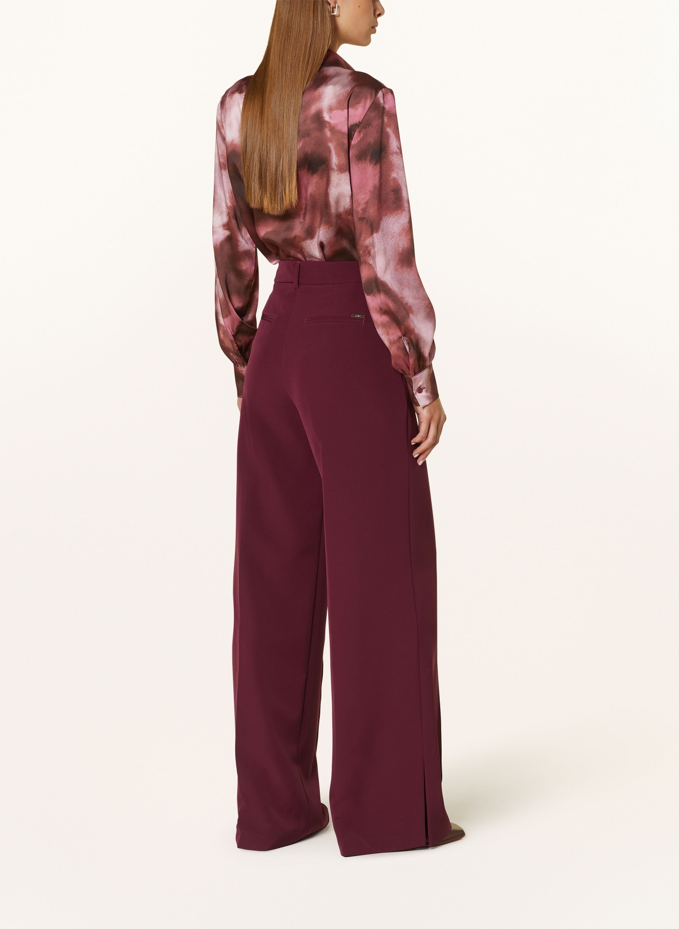 LIU JO Wide leg trousers, Color: DARK RED (Image 3)