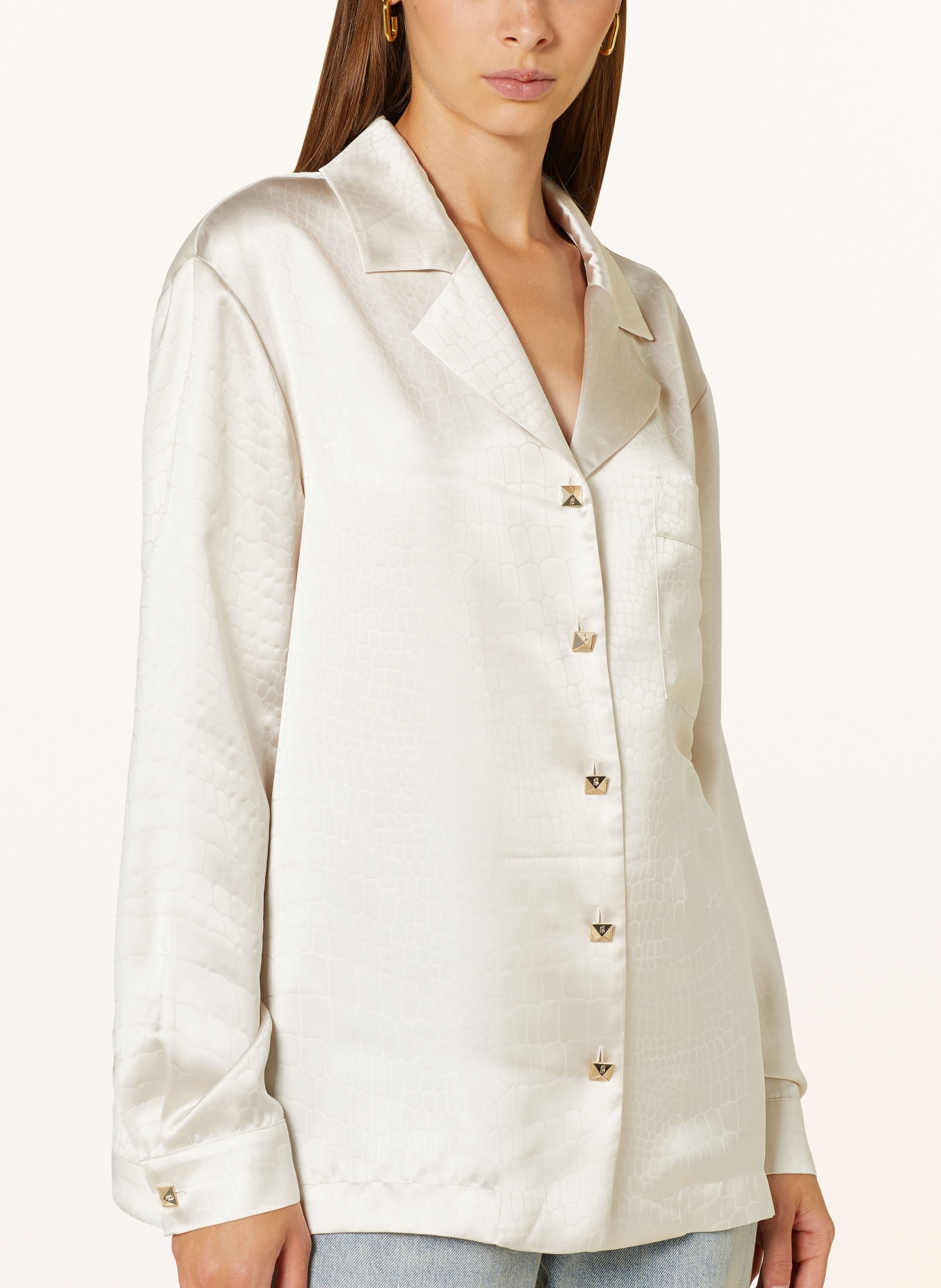 LIU JO Satin blouse, Color: CREAM (Image 4)