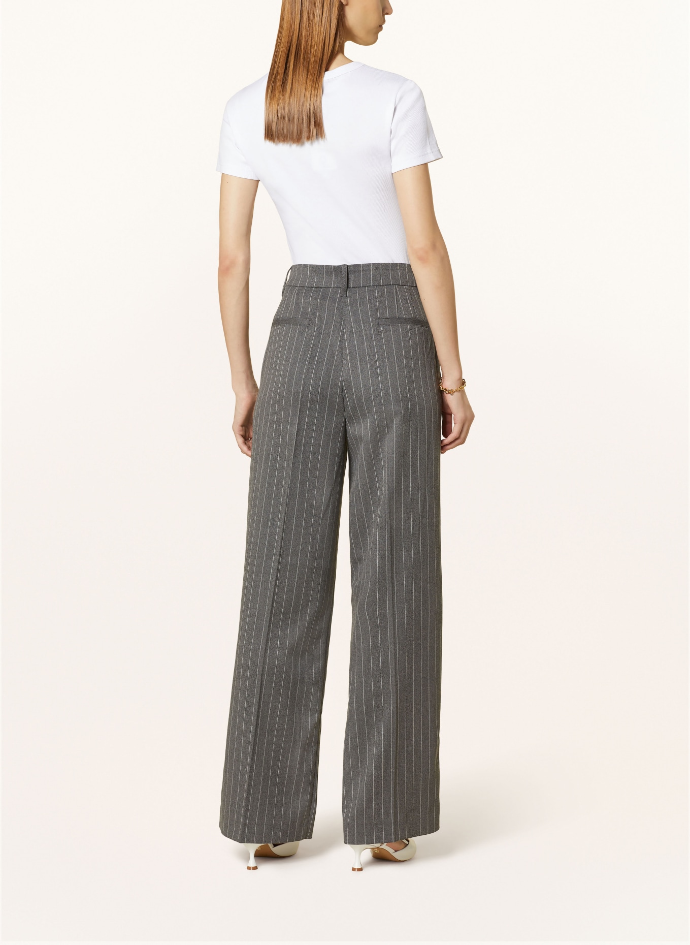 MRS & HUGS Wide leg trousers, Color: GRAY/ LIGHT GRAY (Image 3)