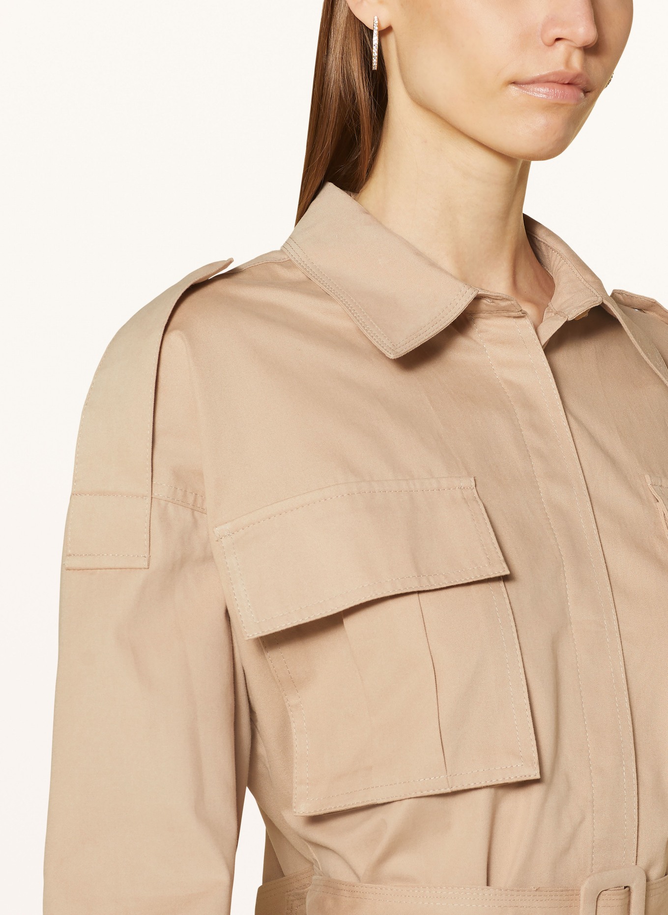 MRS & HUGS robe chemise: BEIGE