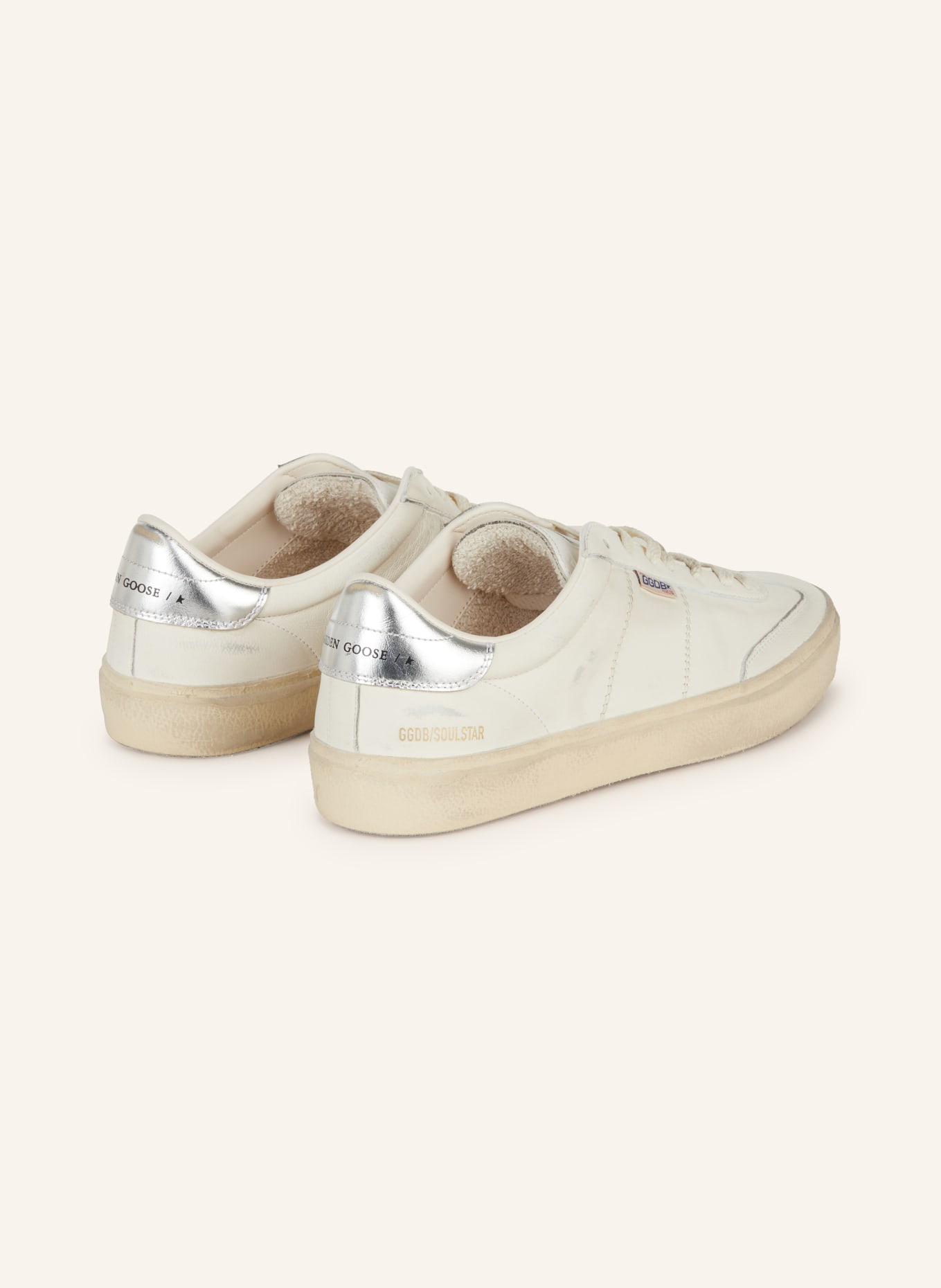 GOLDEN GOOSE Sneaker SOUL STAR: WEISS/ SILBER