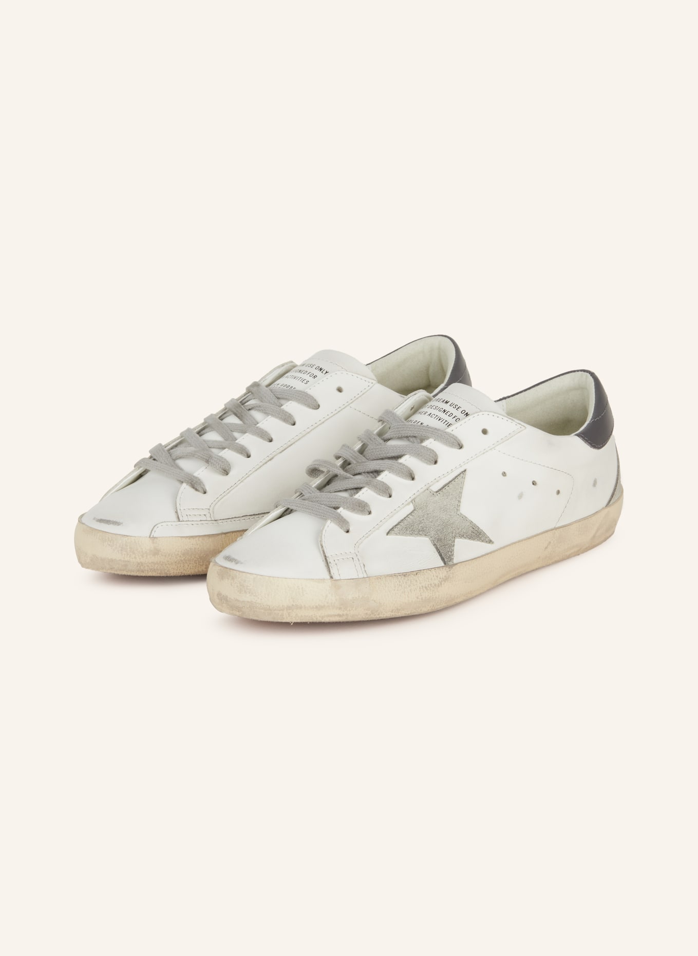 GOLDEN GOOSE Sneaker SUPER-STAR: WEISS / GRAU