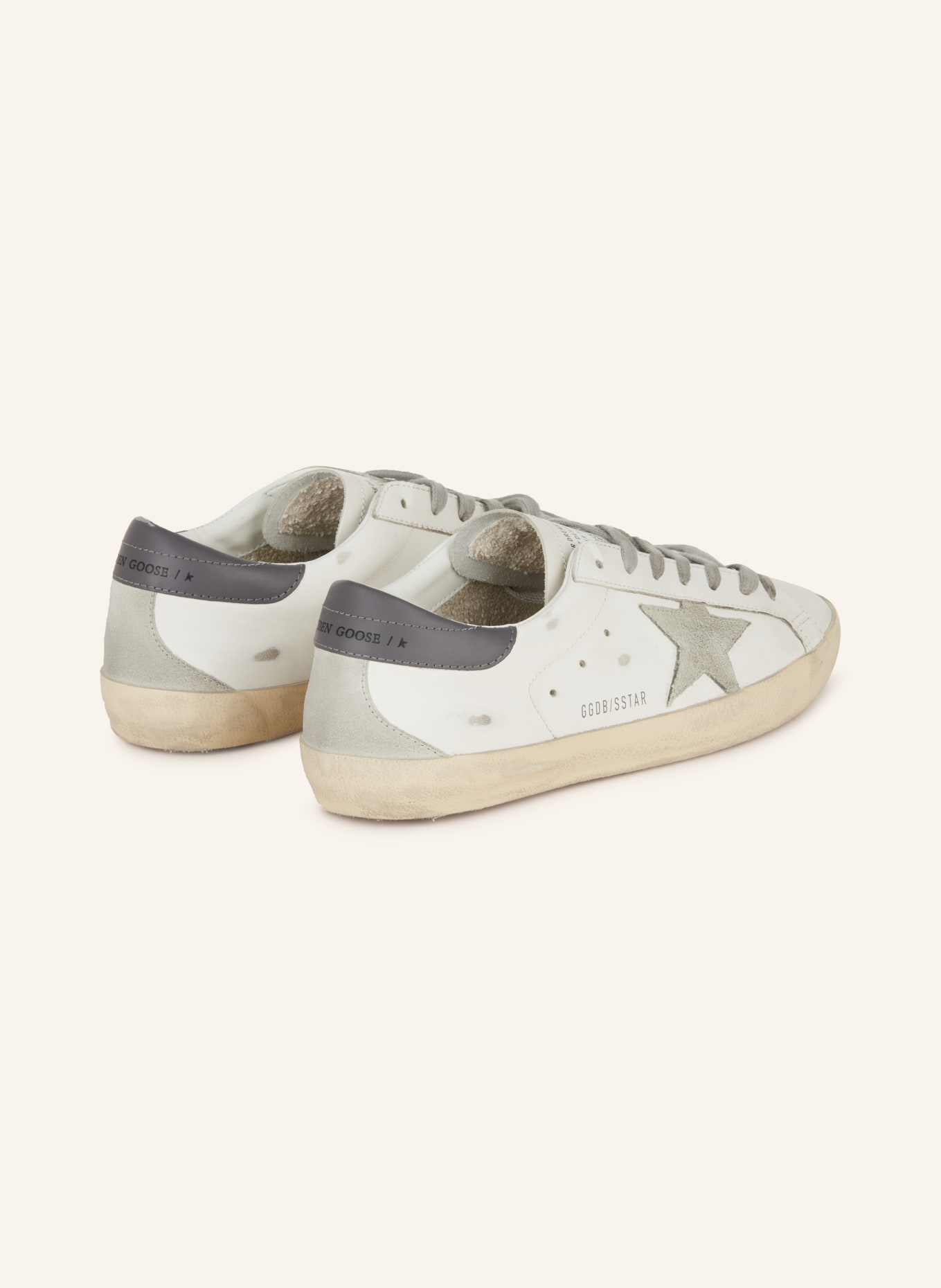 GOLDEN GOOSE Sneaker SUPER-STAR: WEISS / GRAU