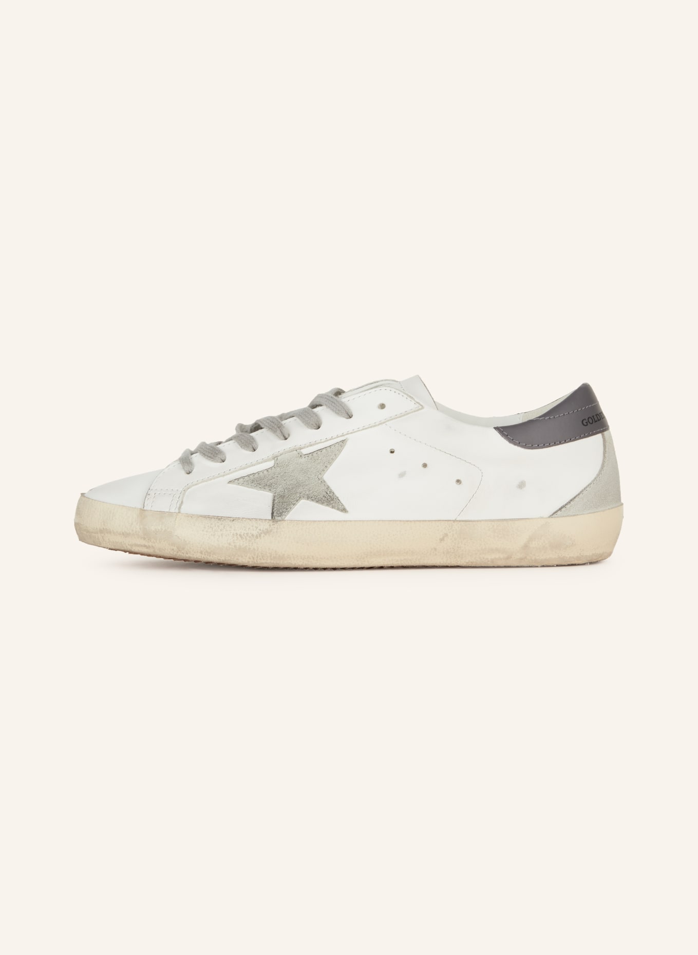 GOLDEN GOOSE Sneaker SUPER-STAR: WEISS / GRAU