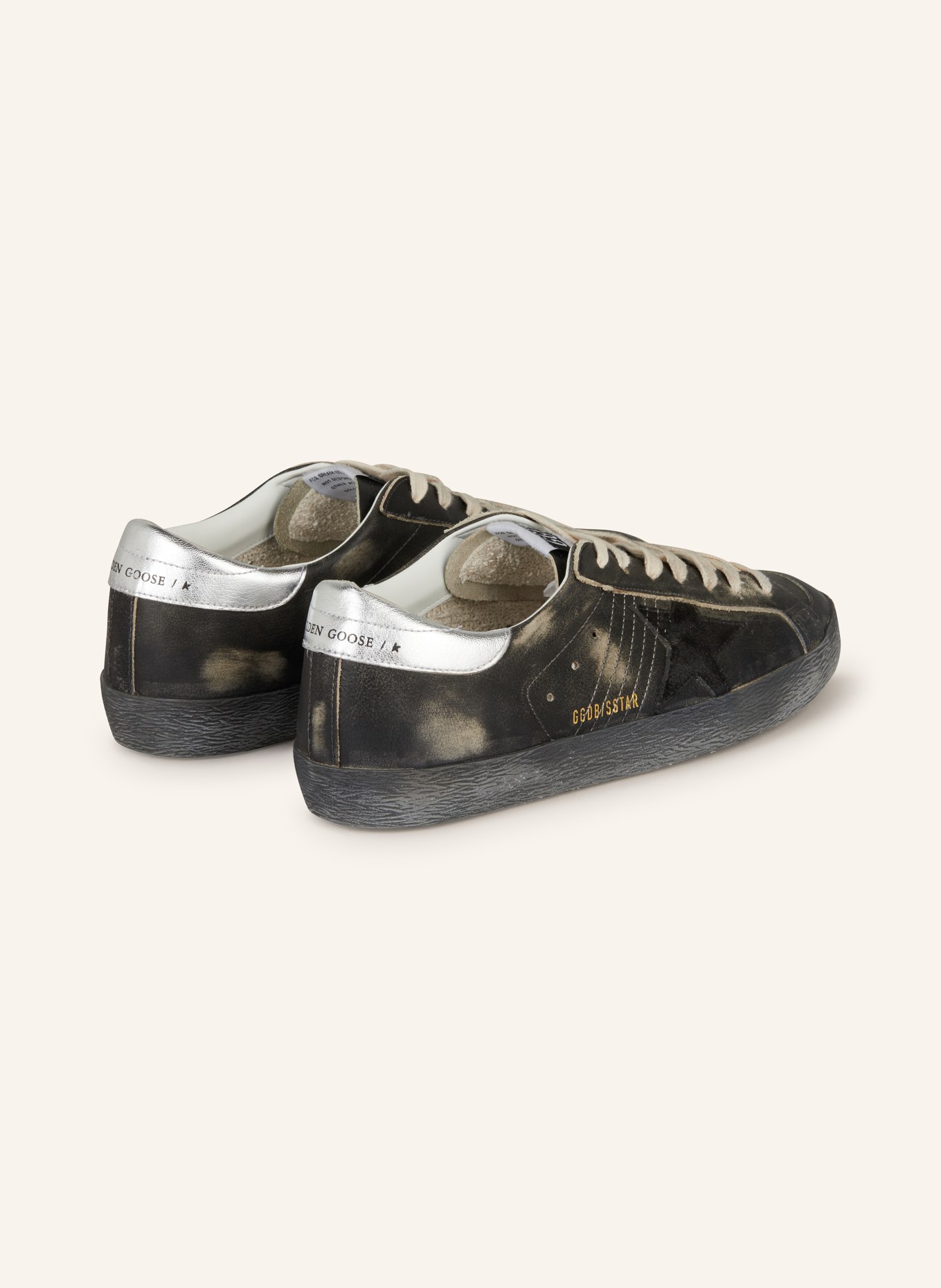 GOLDEN GOOSE Sneaker SUPER-STAR: SCHWARZ/ SILBER