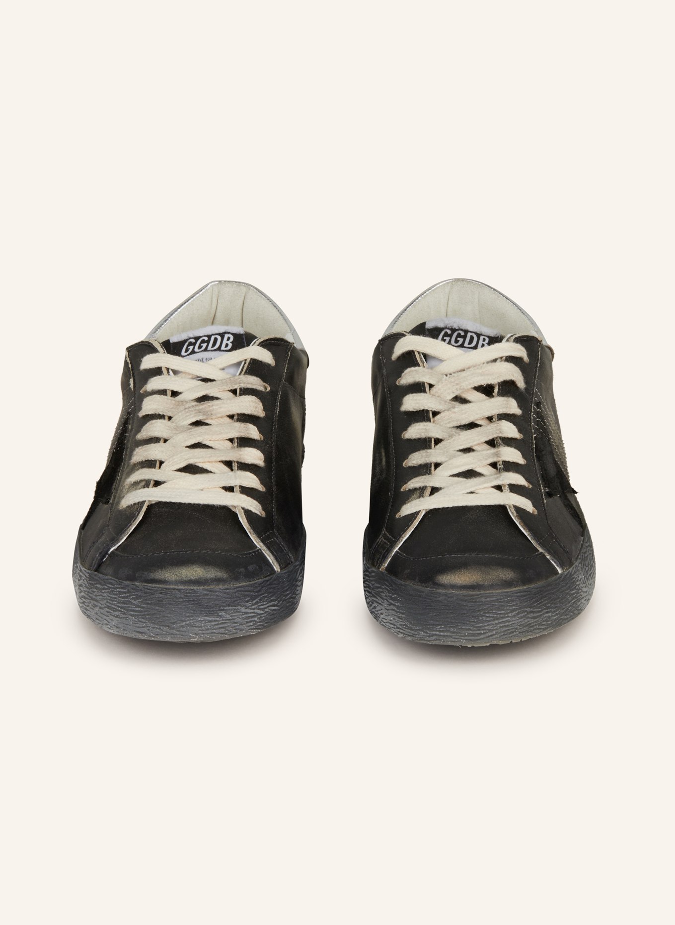 GOLDEN GOOSE Sneaker SUPER-STAR: SCHWARZ/ SILBER