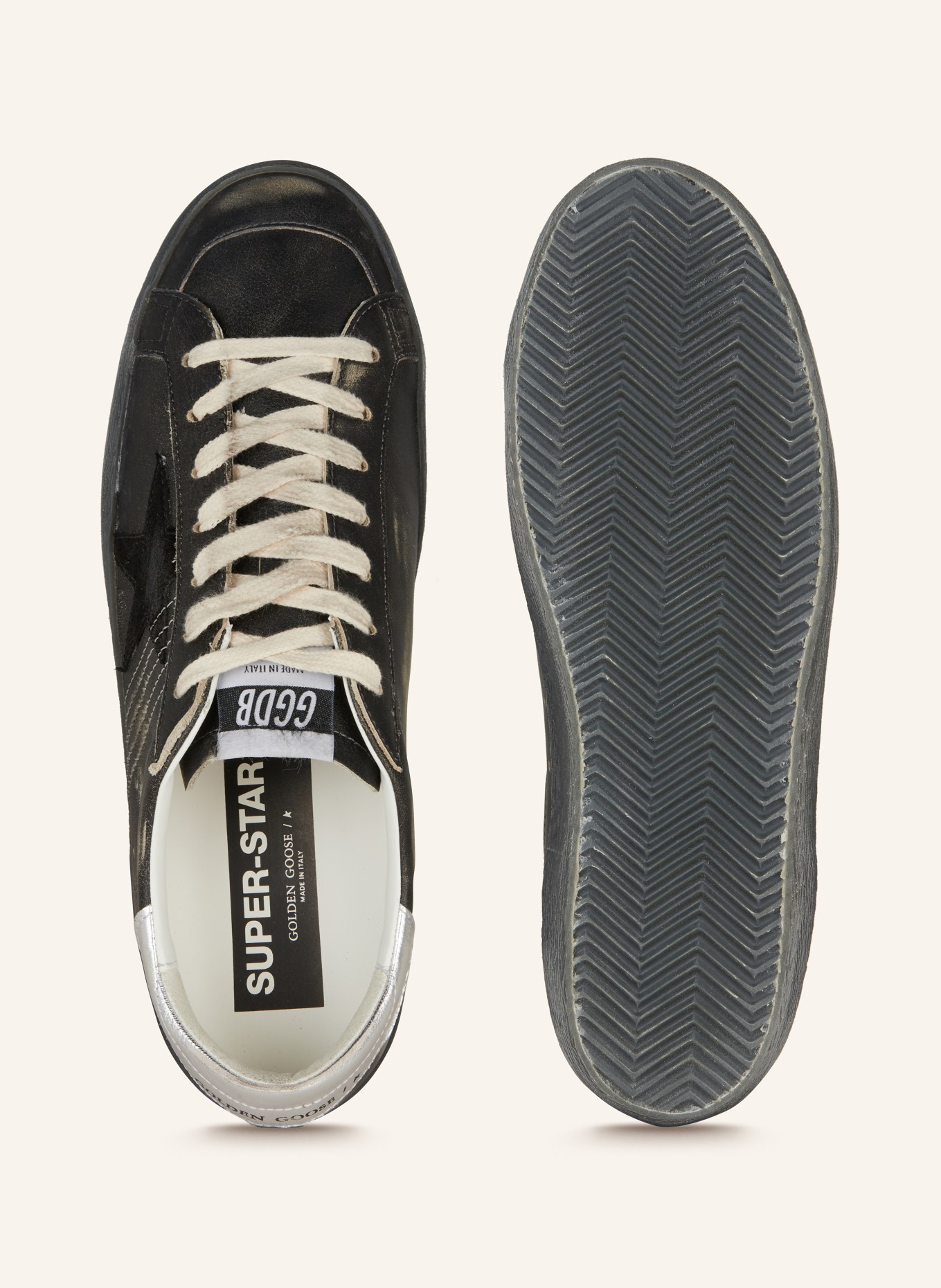 GOLDEN GOOSE Sneaker SUPER-STAR: SCHWARZ/ SILBER