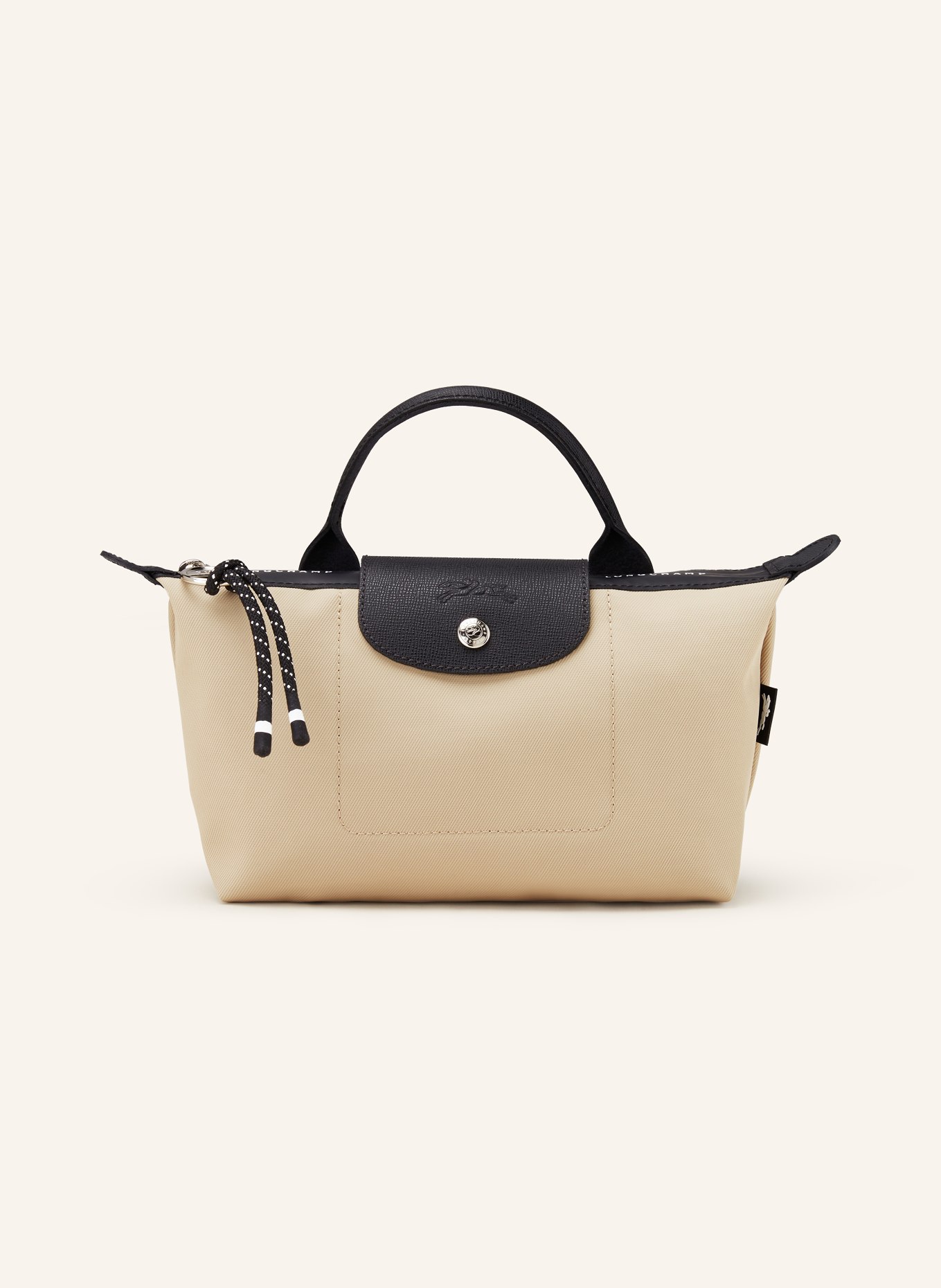 LONGCHAMP Handtasche POCHETTE POUCH M: HELLBRAUN / SCHWARZ