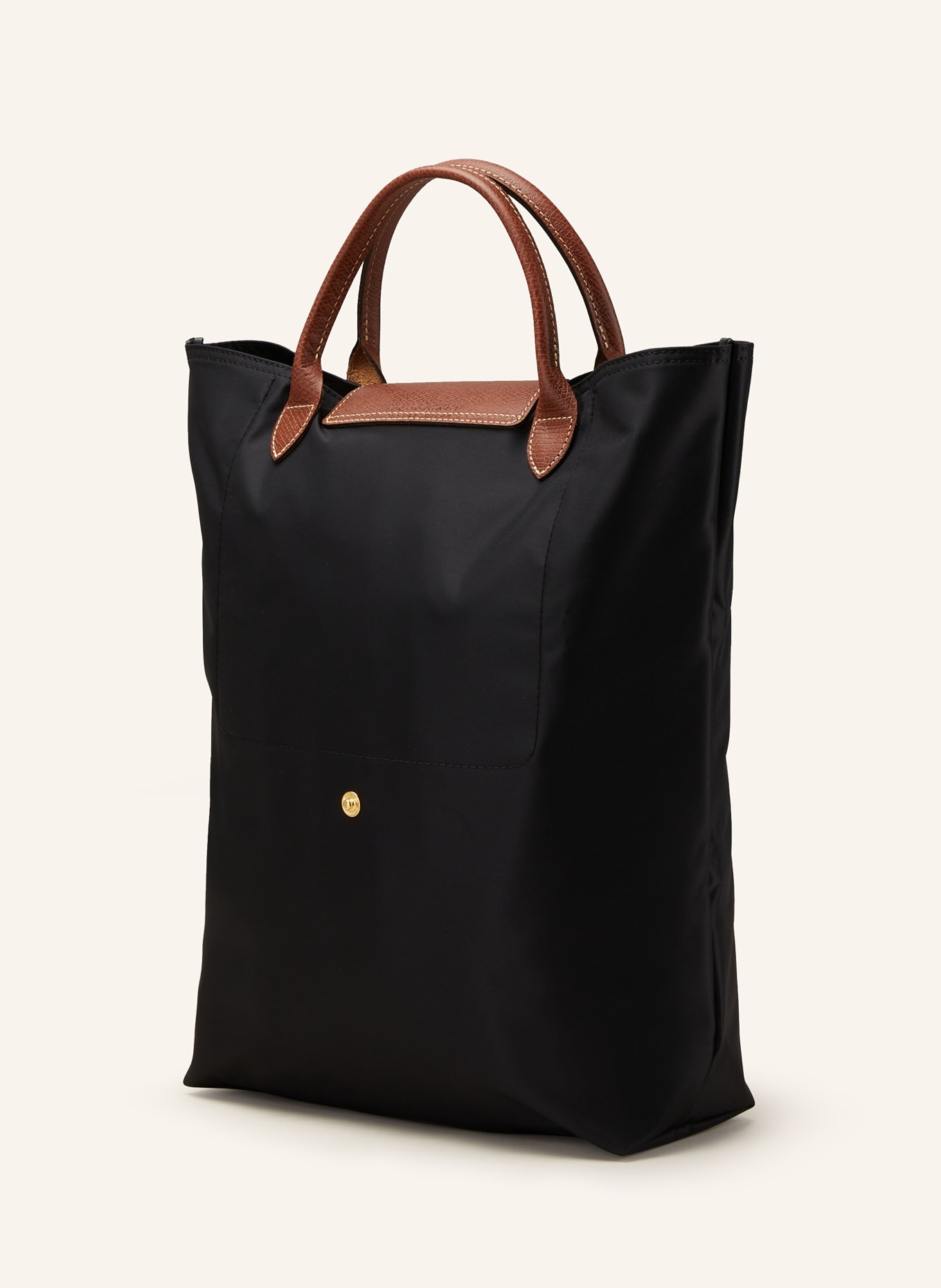 LONGCHAMP Shopper LE PLIAGE: SCHWARZ/ COGNAC