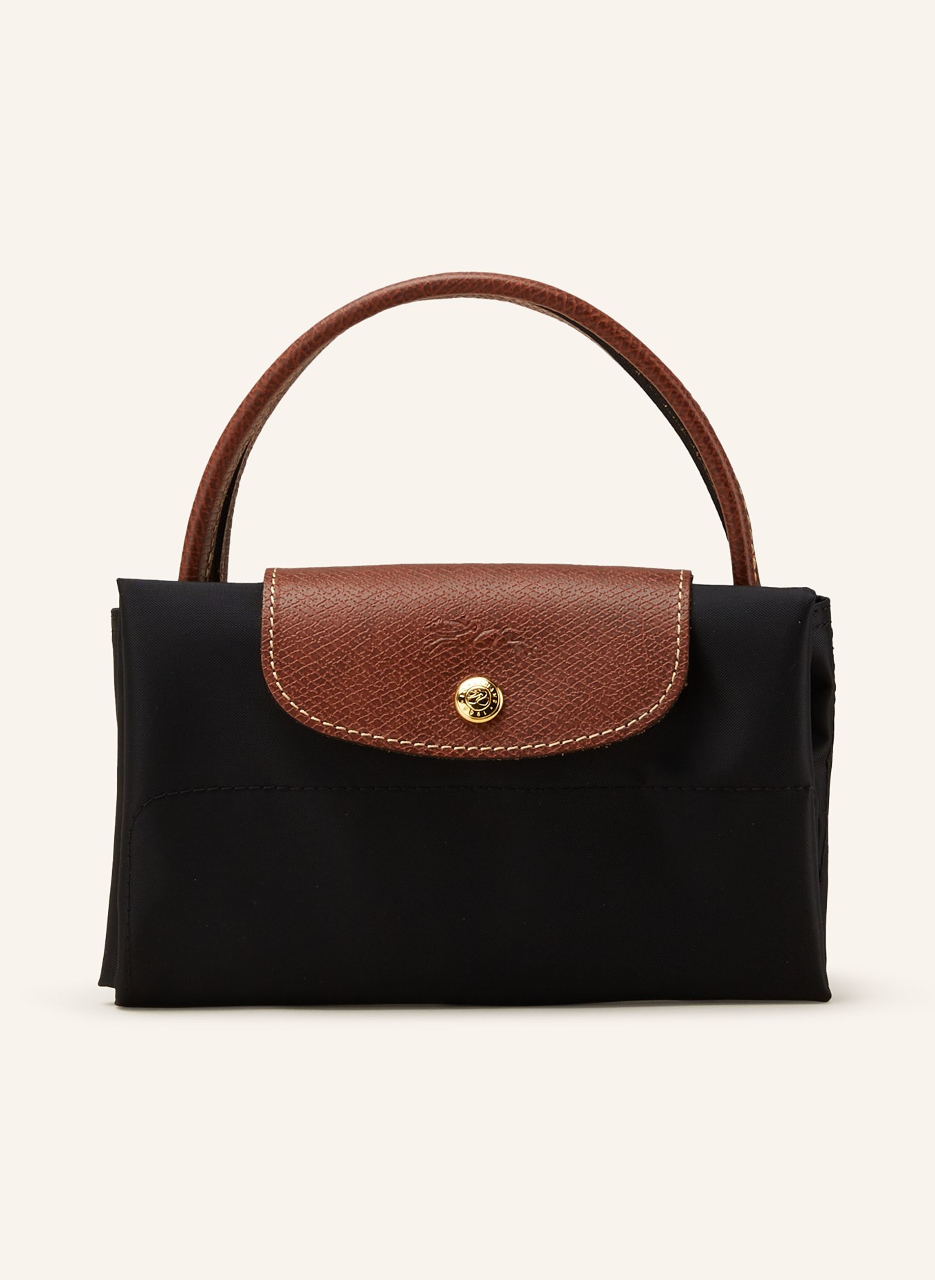LONGCHAMP Shopper LE PLIAGE: SCHWARZ/ COGNAC