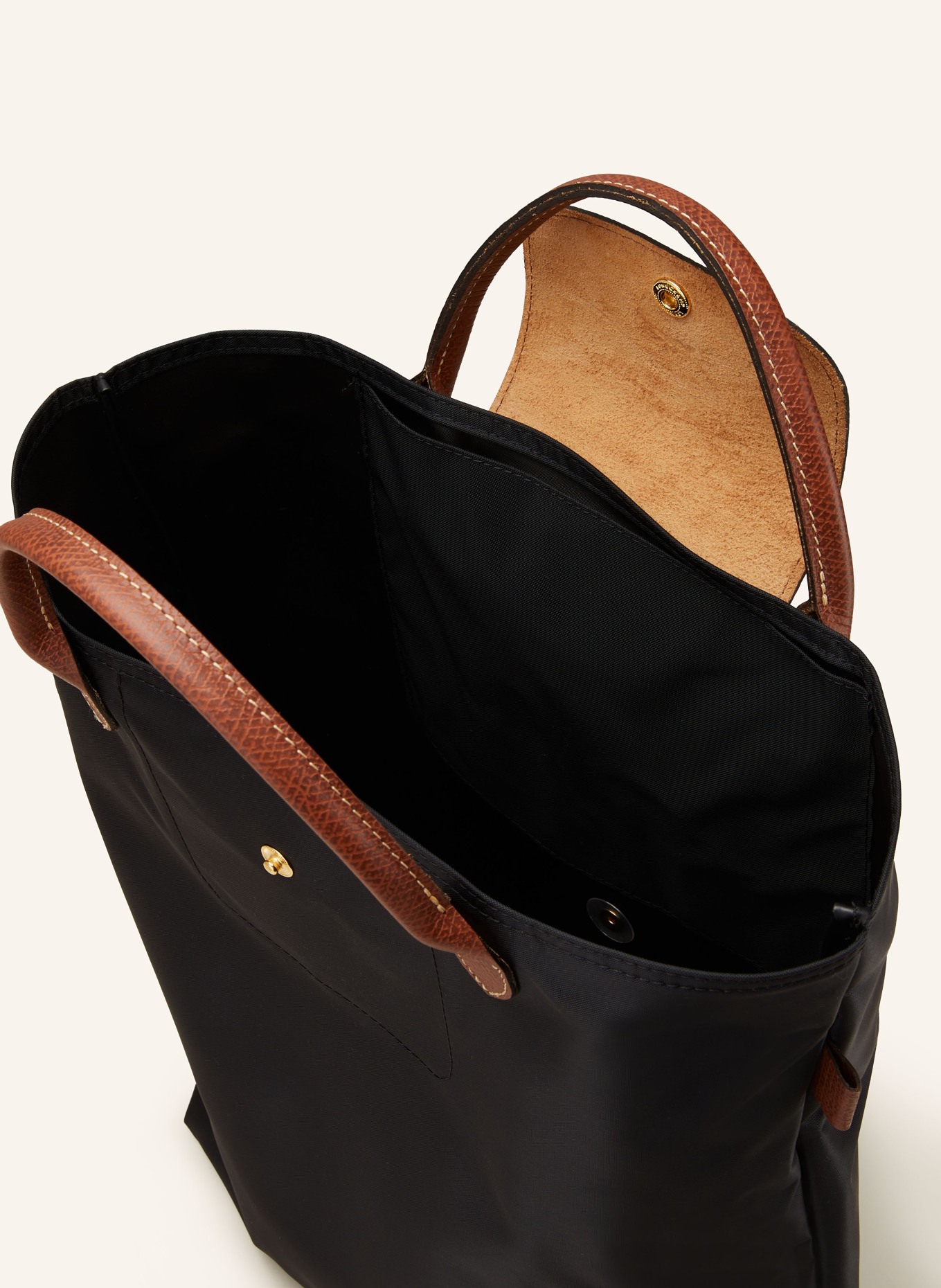 LONGCHAMP Shopper LE PLIAGE: SCHWARZ/ COGNAC