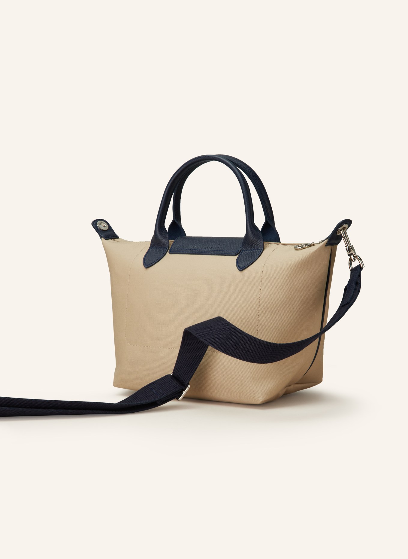 LONGCHAMP Shopper LE PLIAGE S: BEIGE/ DUNKELBLAU