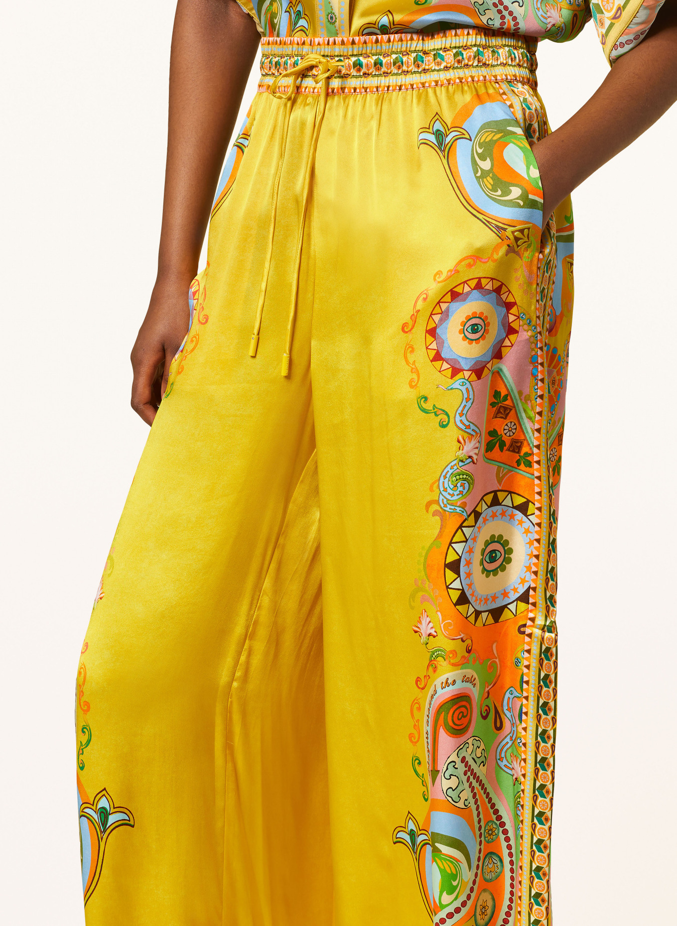 ALÉMAIS Wide leg trousers PINBALL in silk, Color: DARK YELLOW (Image 5)