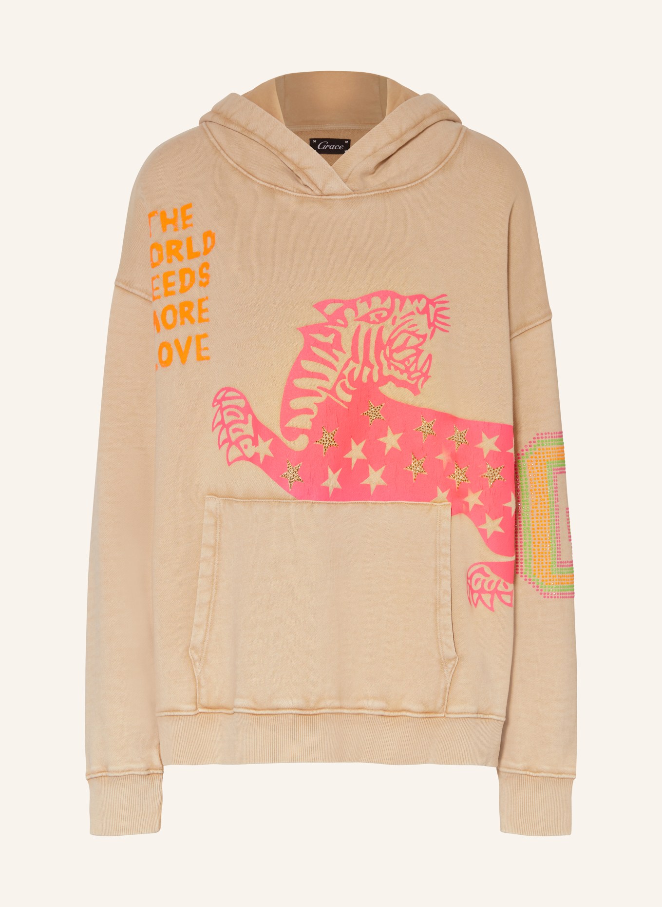Beige pink hoodie deals