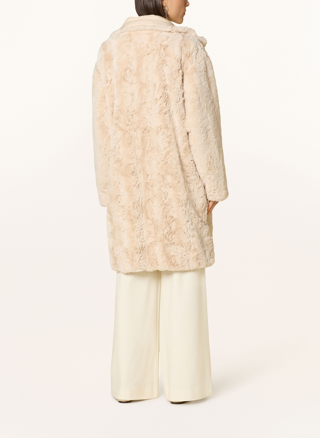 Grace Kunstpelz-Mantel: ECRU