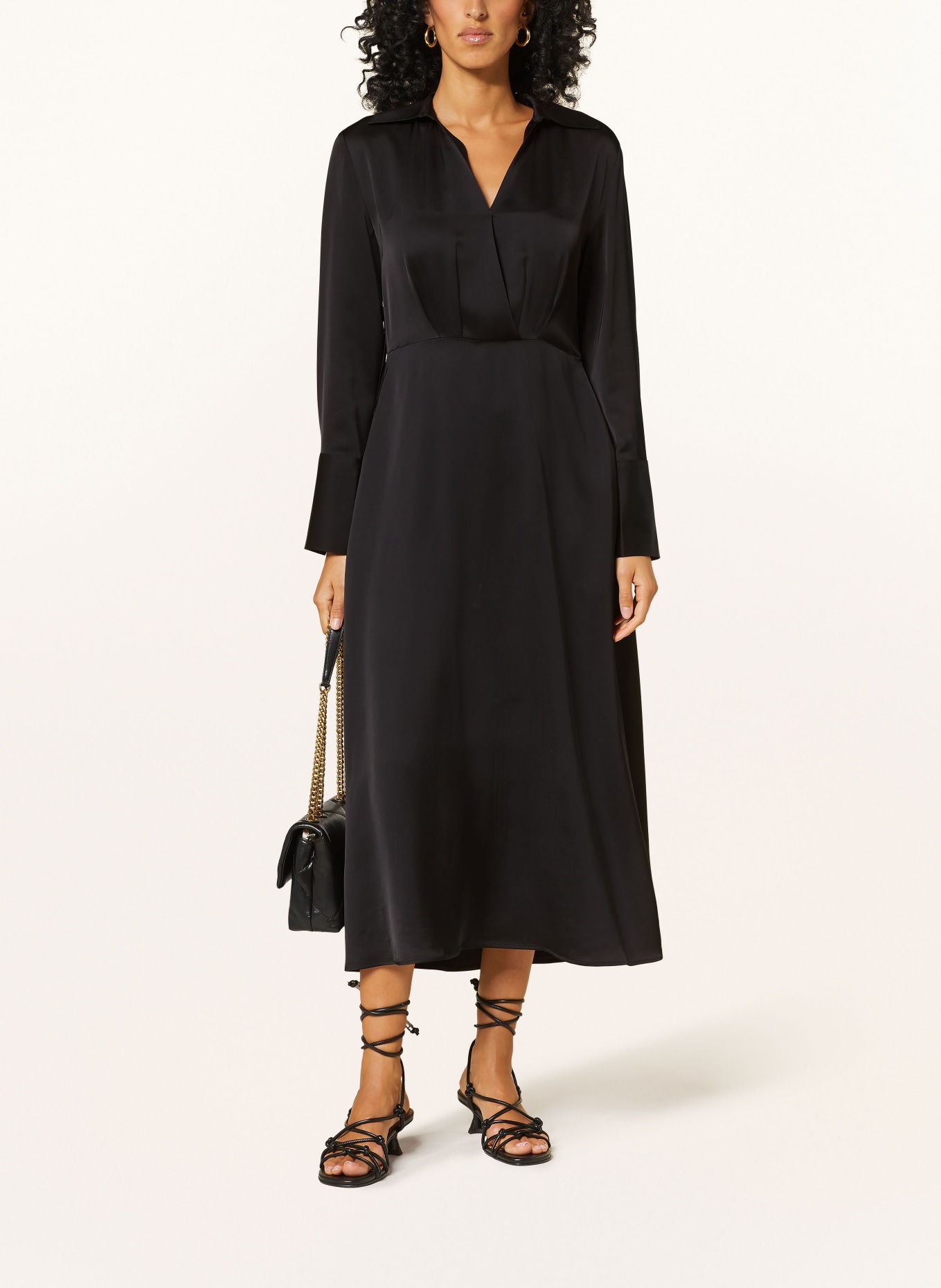 MRS & HUGS Satinkleid: SCHWARZ