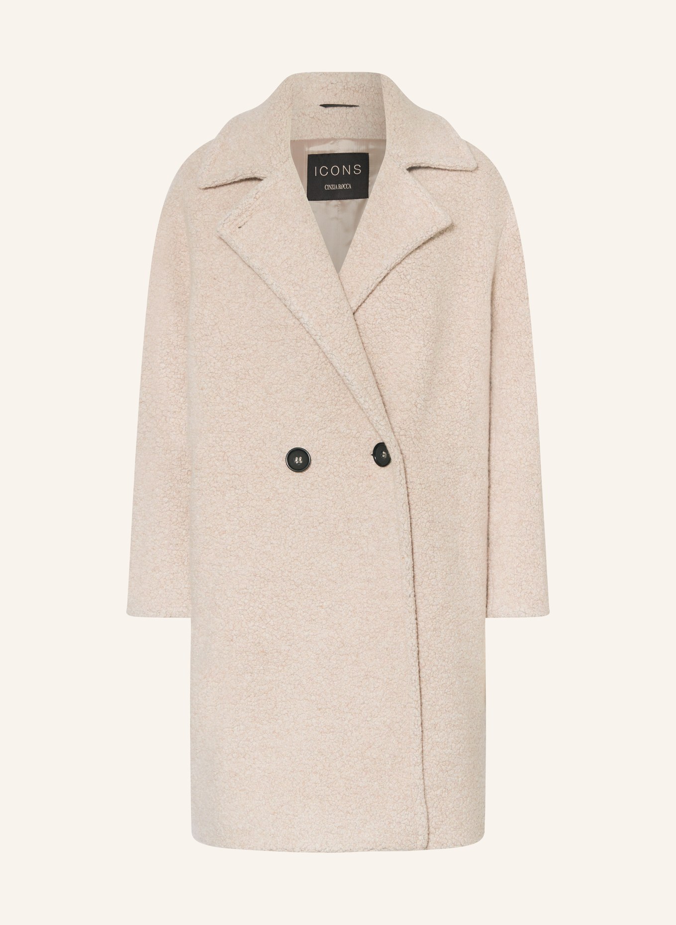 ICONS CINZIA ROCCA Wool coat: 7 SAND