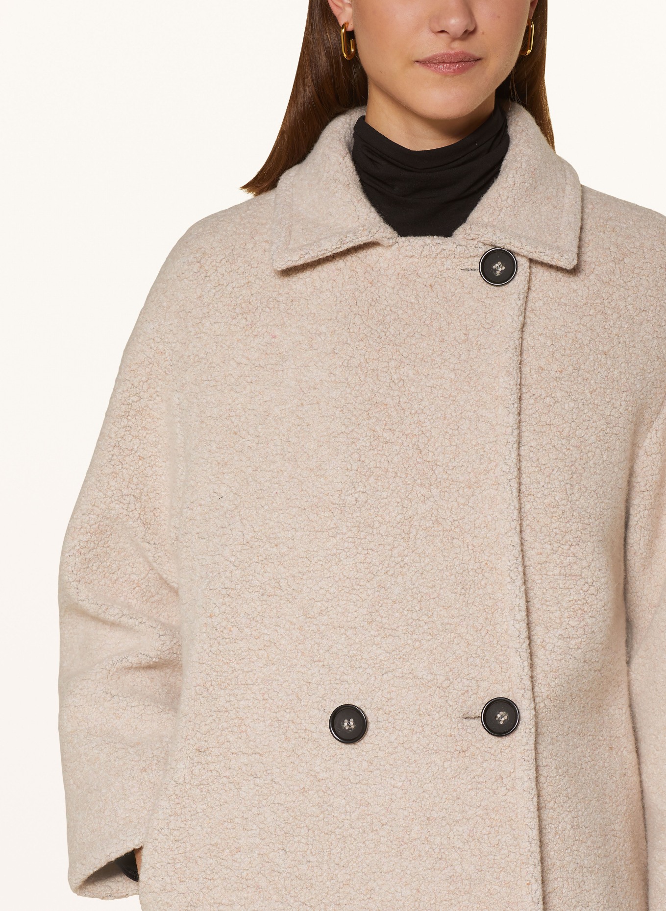 ICONS CINZIA ROCCA Wool coat: 7 SAND