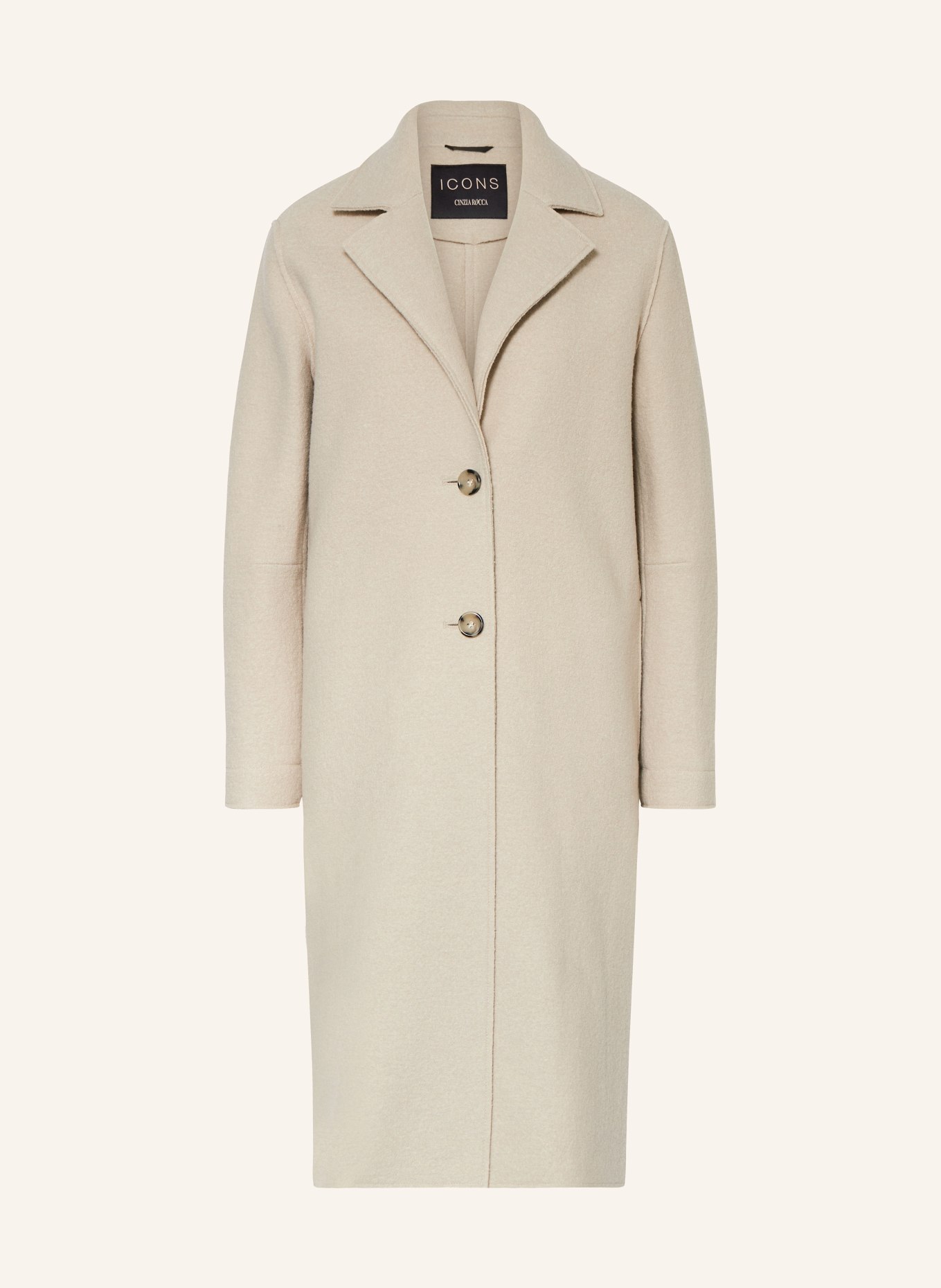 ICONS CINZIA ROCCA Wool coat, Color: 6 SAND (Image 1)