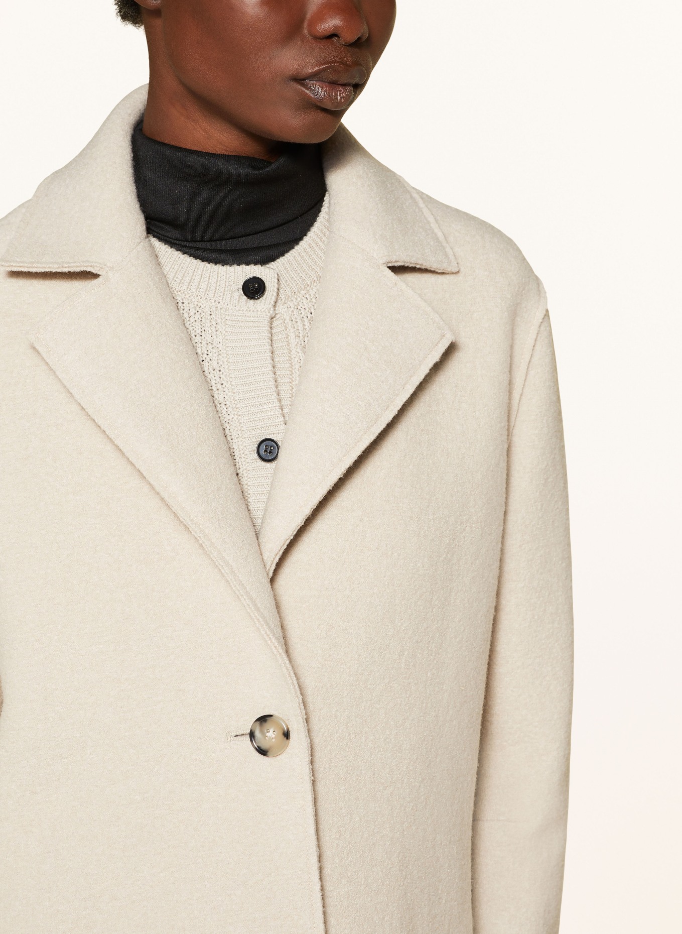 ICONS CINZIA ROCCA Wool coat, Color: 6 SAND (Image 4)