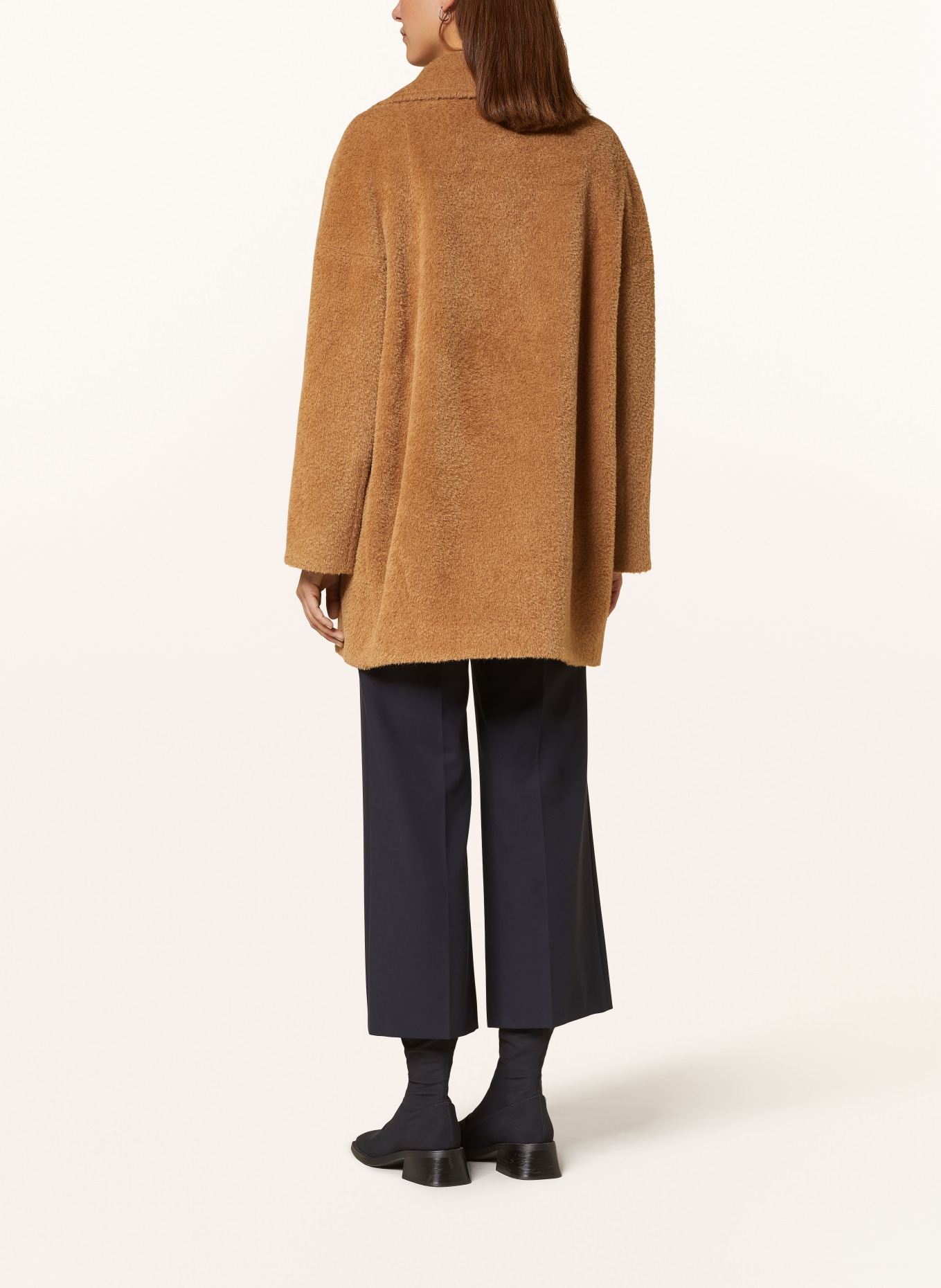 ICONS CINZIA ROCCA Faux fur coat with alpaca in camel