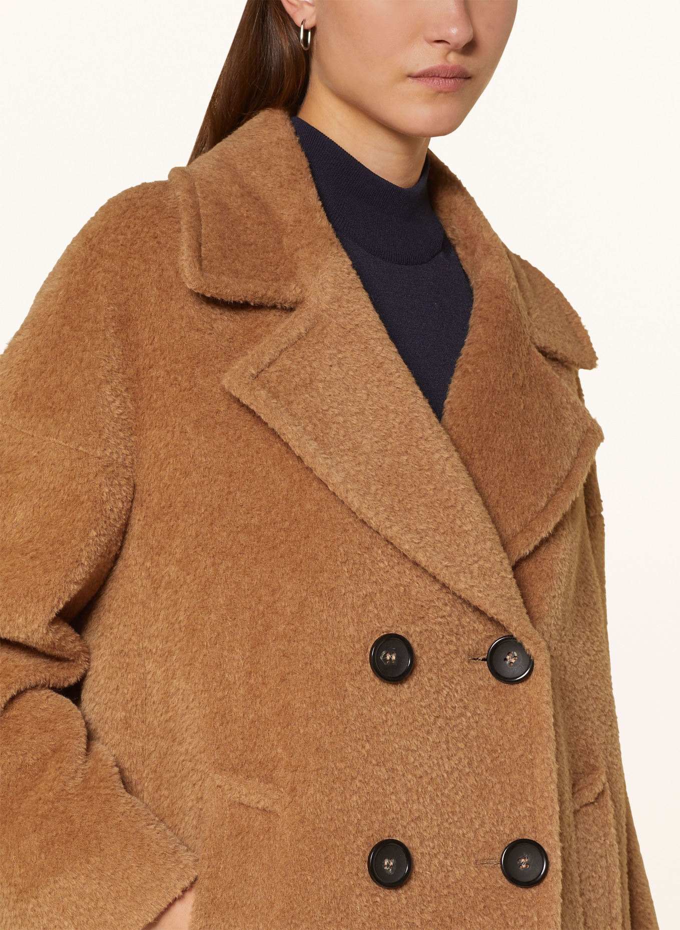 Warehouse double breasted coat in camel discount