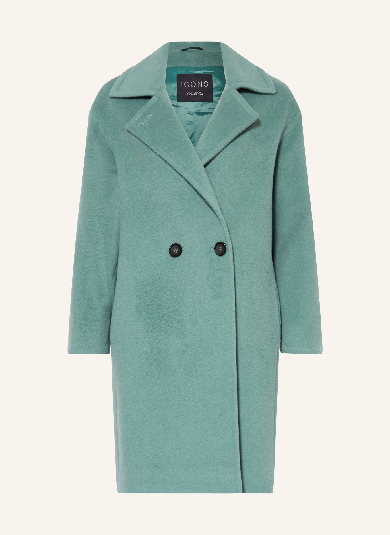 ICONS CINZIA ROCCA Wool coat in mint