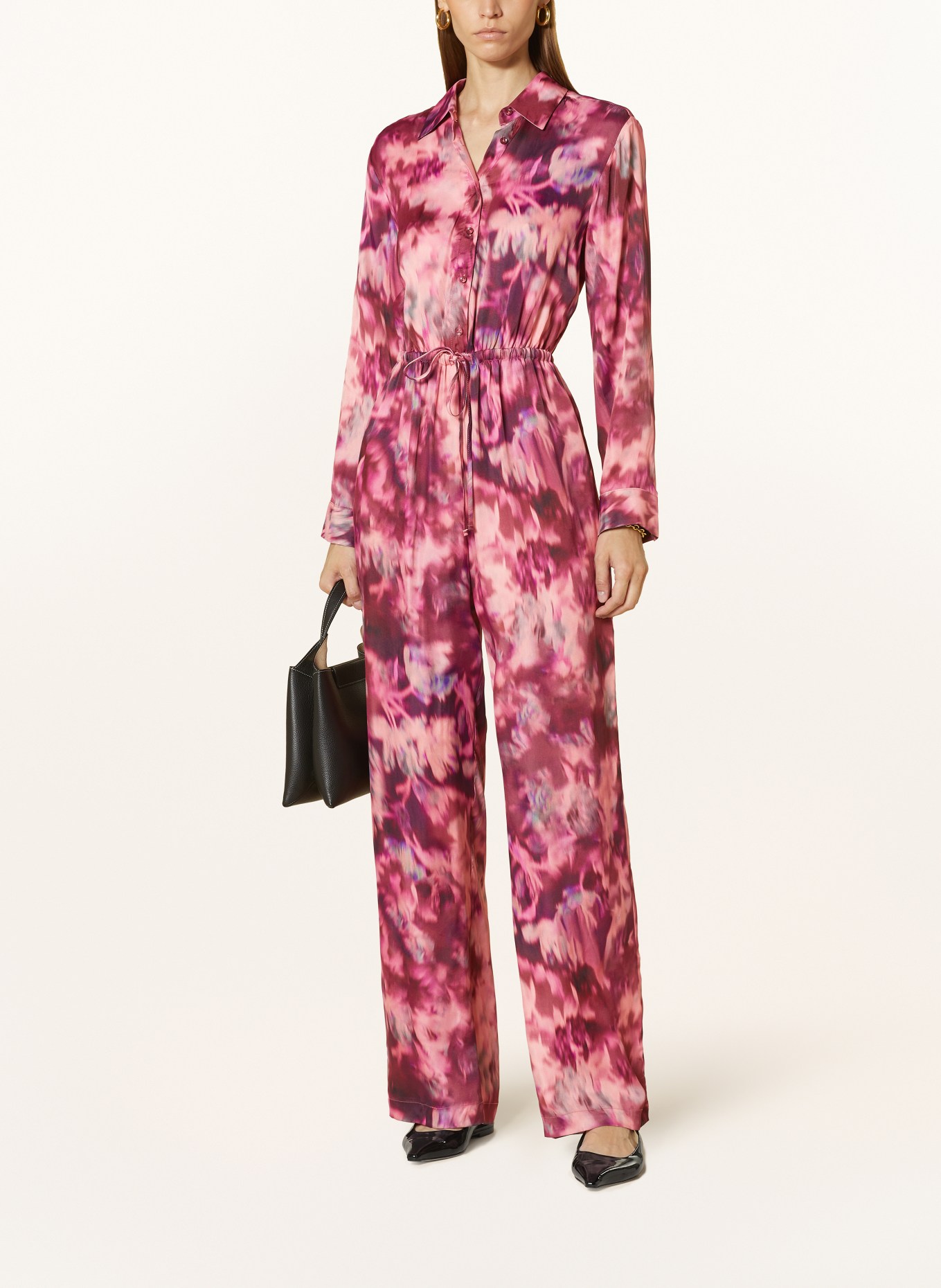 MRS & HUGS Jumpsuit aus Satin: BURGUNDY