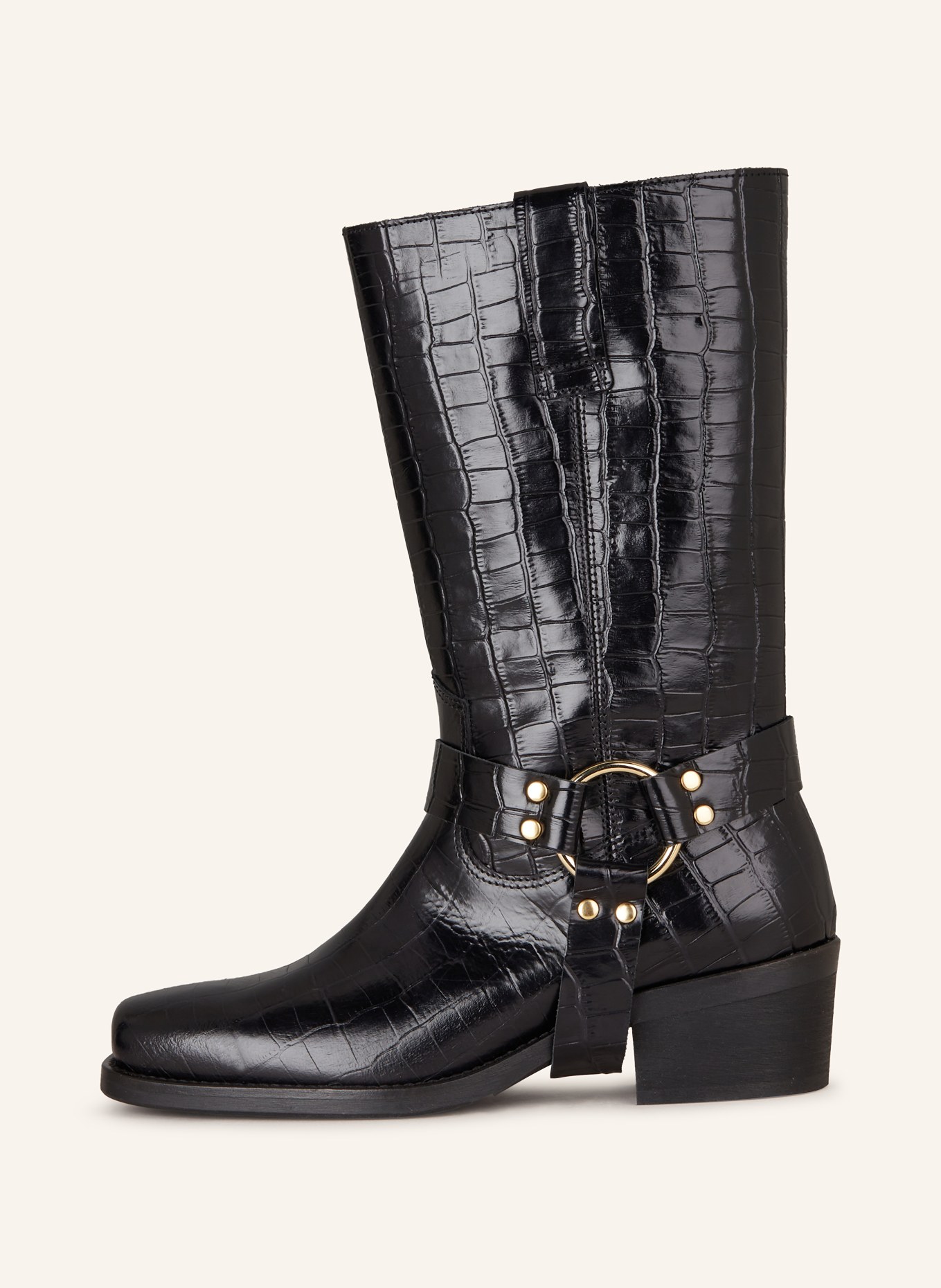 billi bi MONTERREY biker boots: BLACK