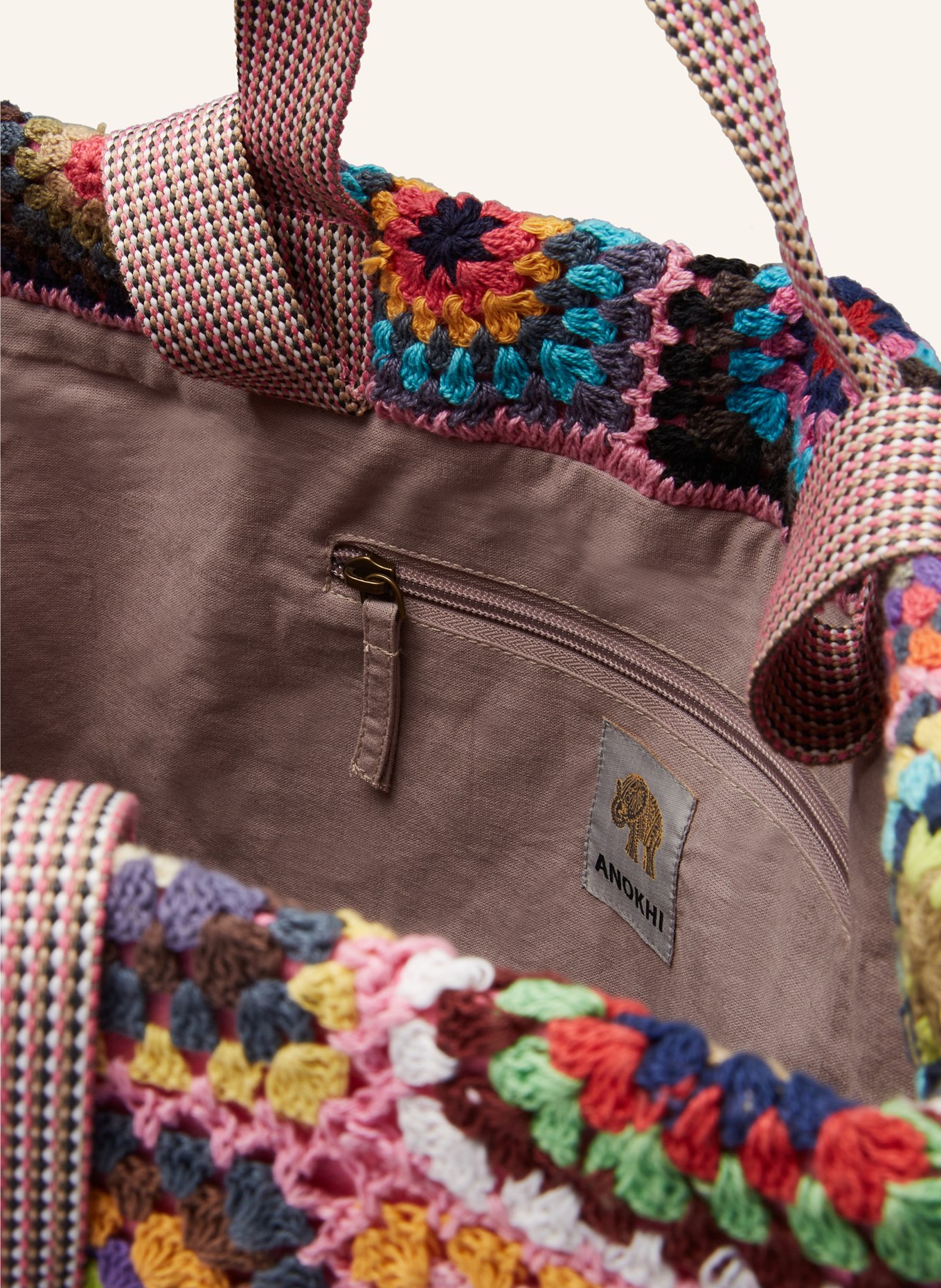 ANOKHI Shopper: RŮŽOVÁ / SVĚTLE FIALOVÁ / ČERVENÁ