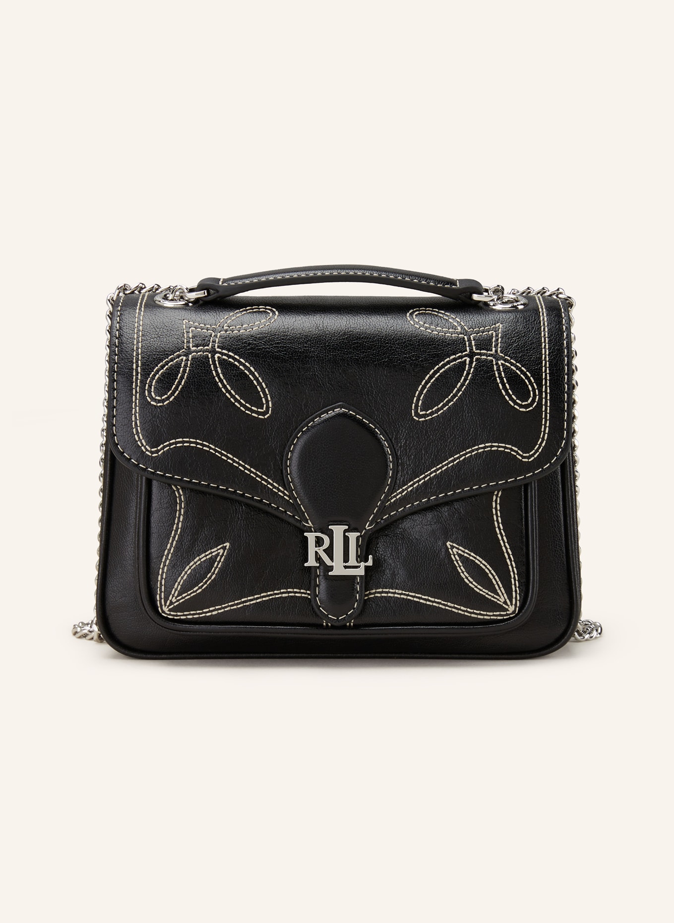 LAUREN RALPH LAUREN Shoulder bag BRADLEY in black white