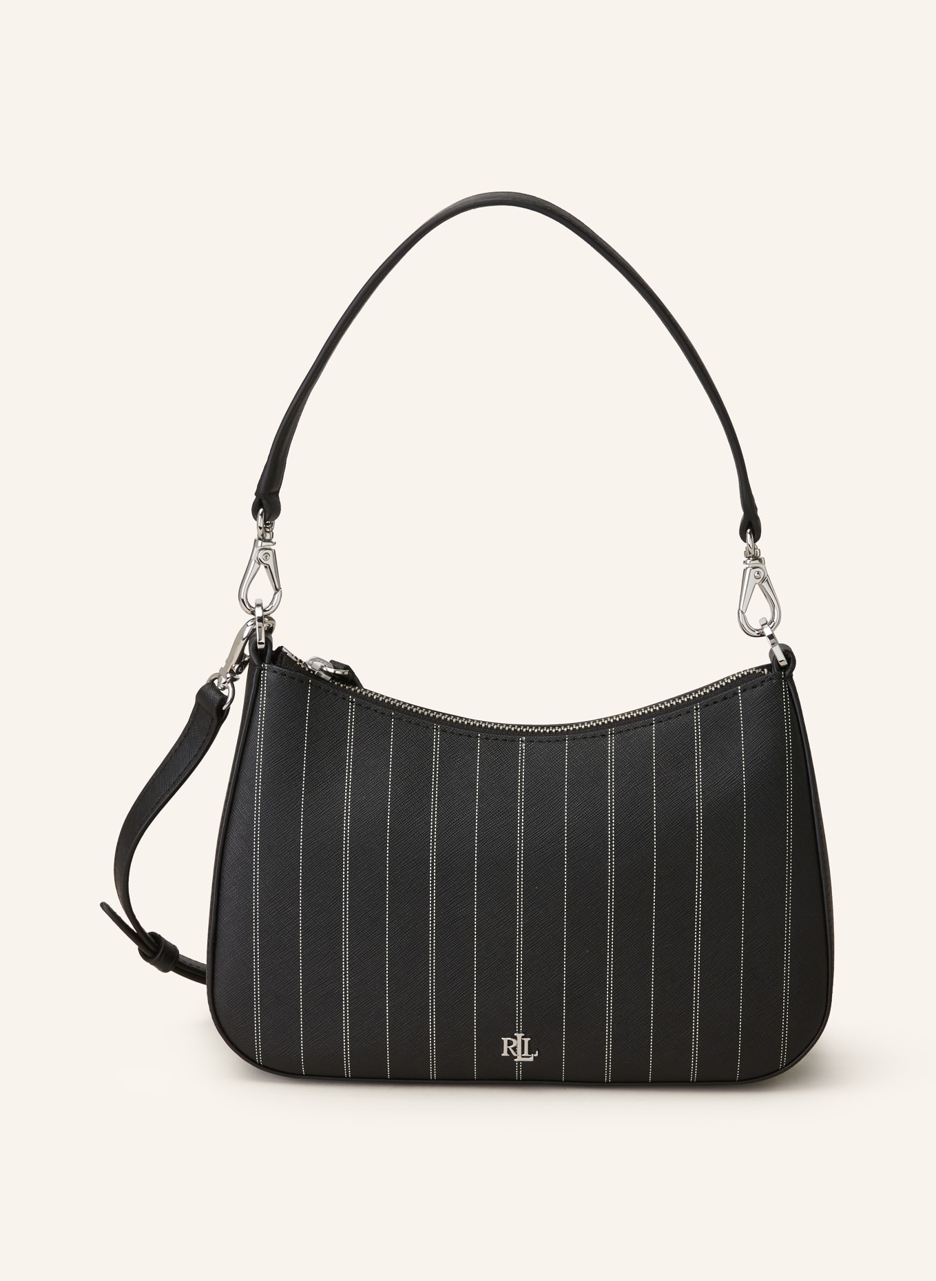 LAUREN RALPH LAUREN Saffiano-Handtasche DANNI, Farbe: SCHWARZ/ WEISS (Bild 1)