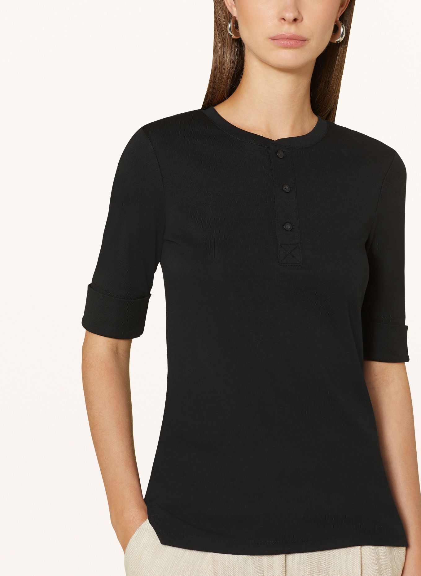 LAUREN RALPH LAUREN Henley shirt with 3 4 sleeves
