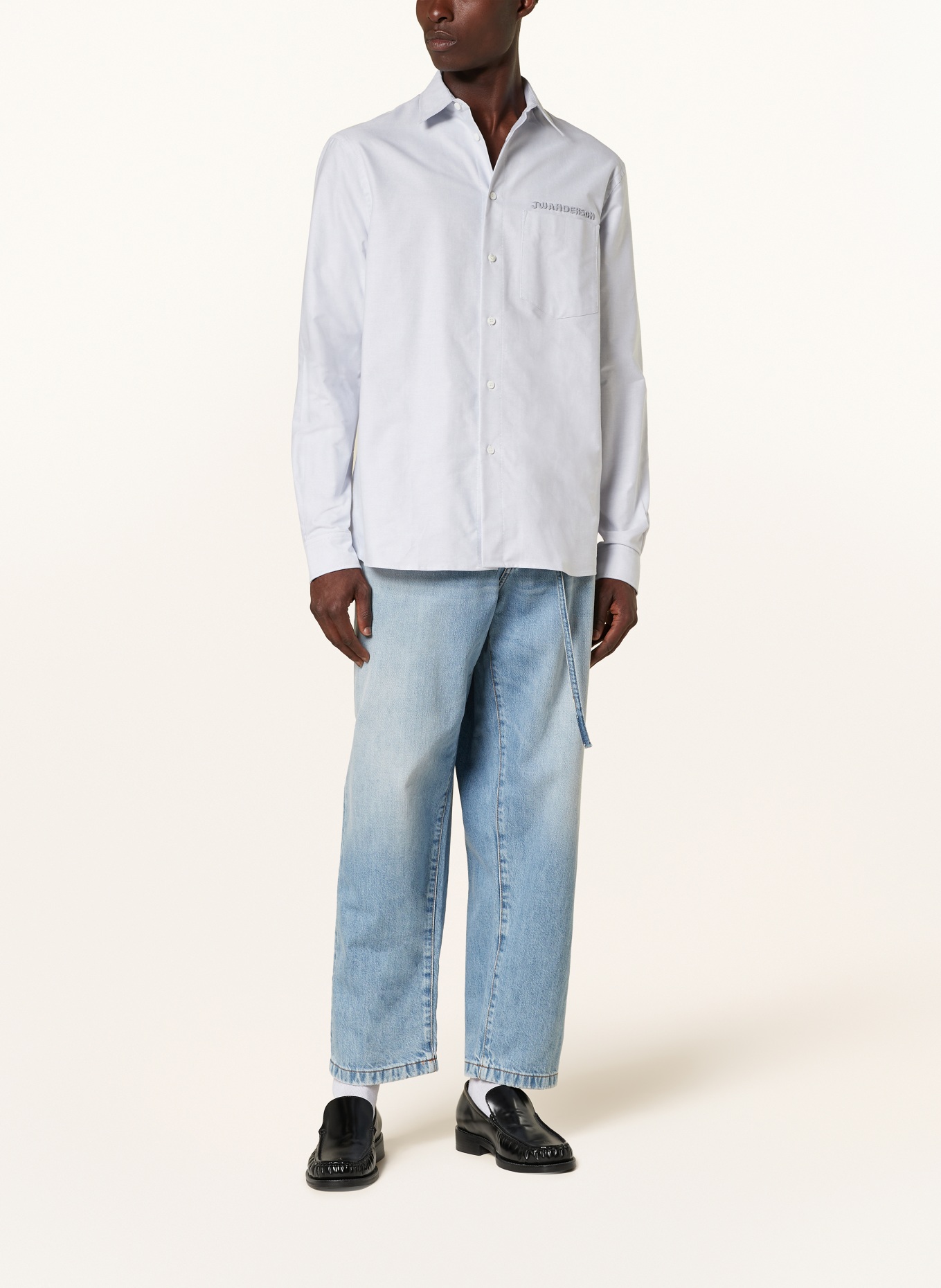 Tシャツ・カットソー J W ANDERSON Light blue oxford oversize shirt Oxford Oversized Shirt | UNIQLO US