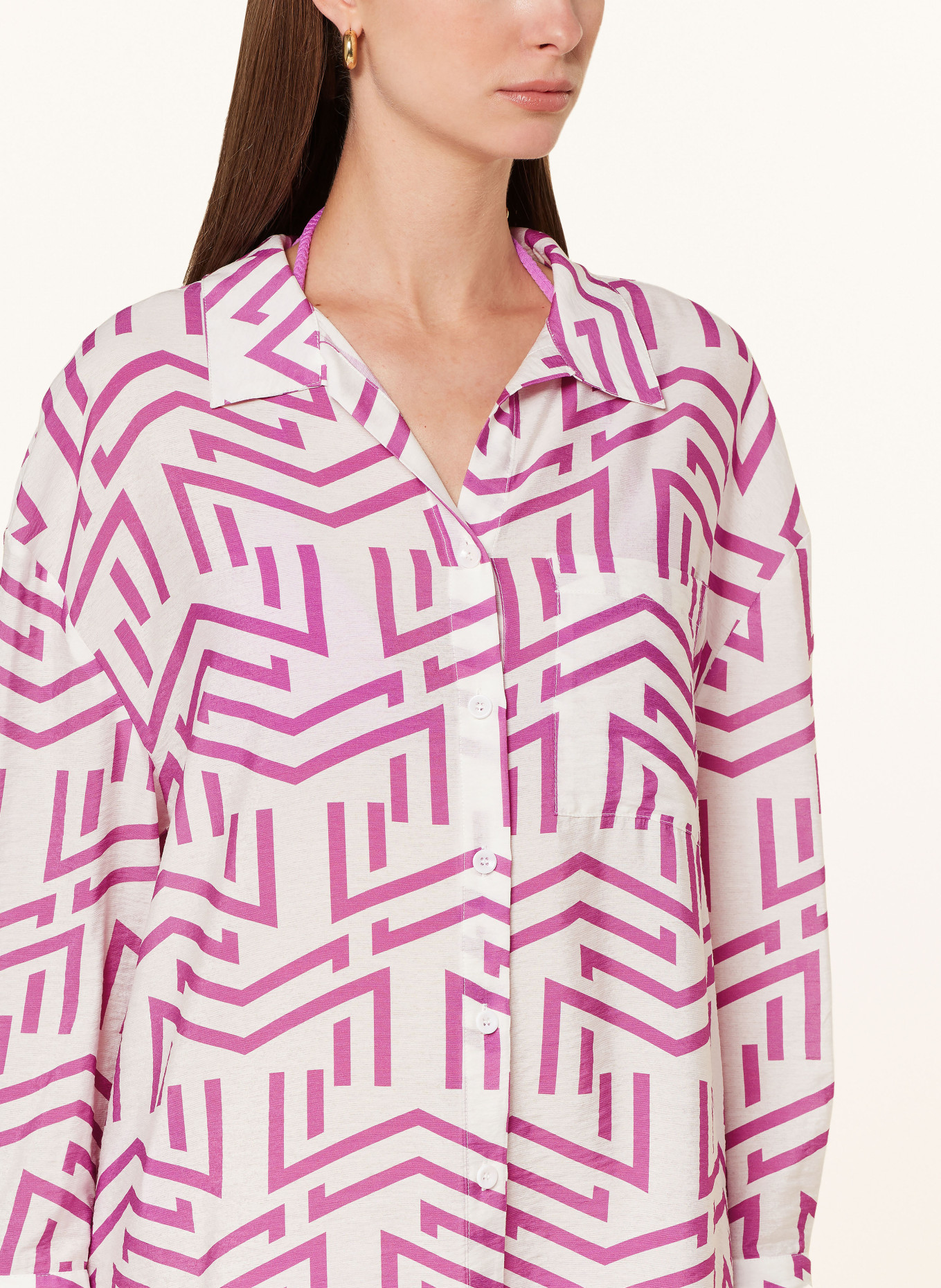 MARYAN MEHLHORN Strandkleid HONESTY: WEISS / FUCHSIA