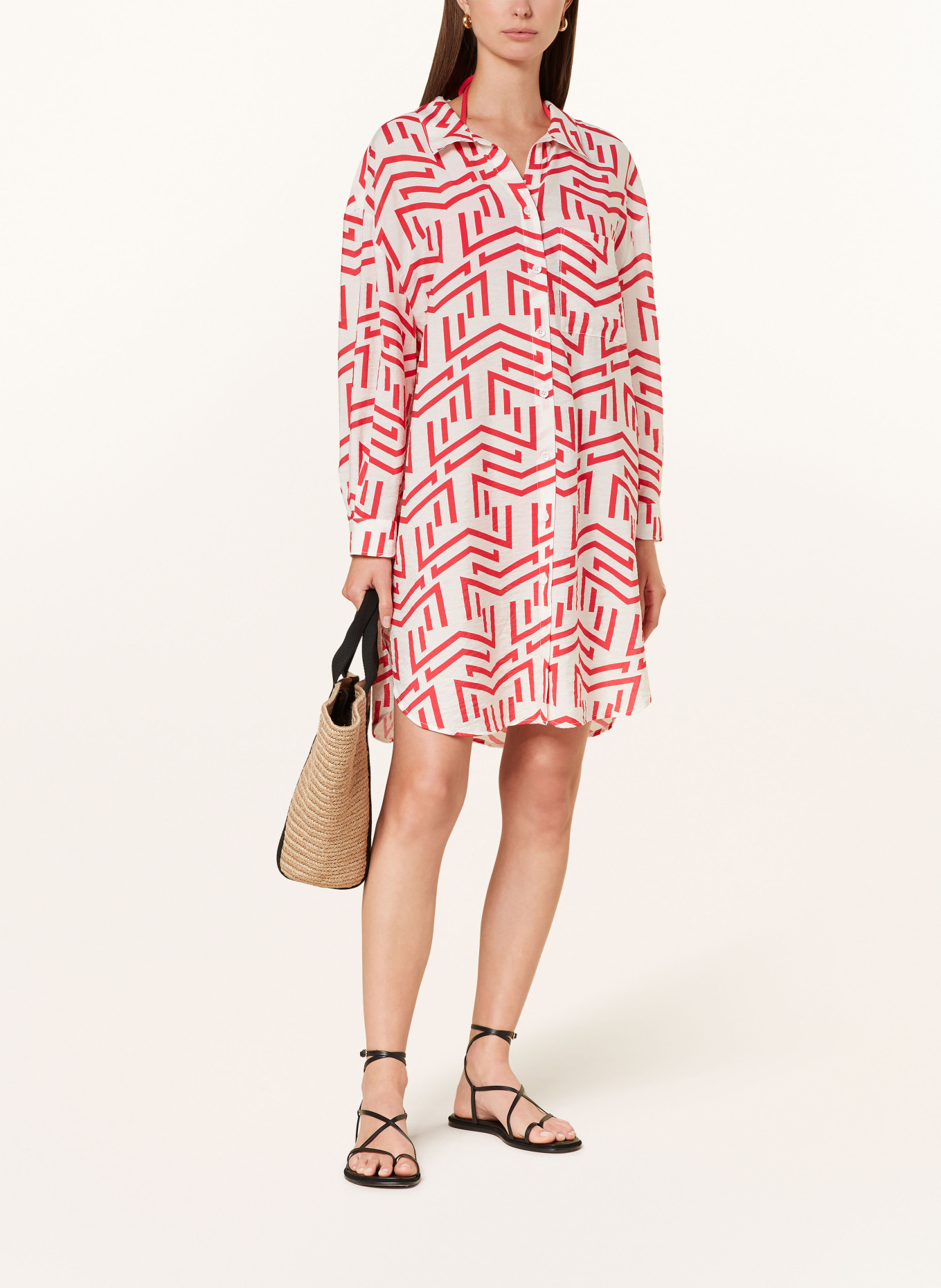 MARYAN MEHLHORN Strandkleid HONESTY: WEISS / ROT