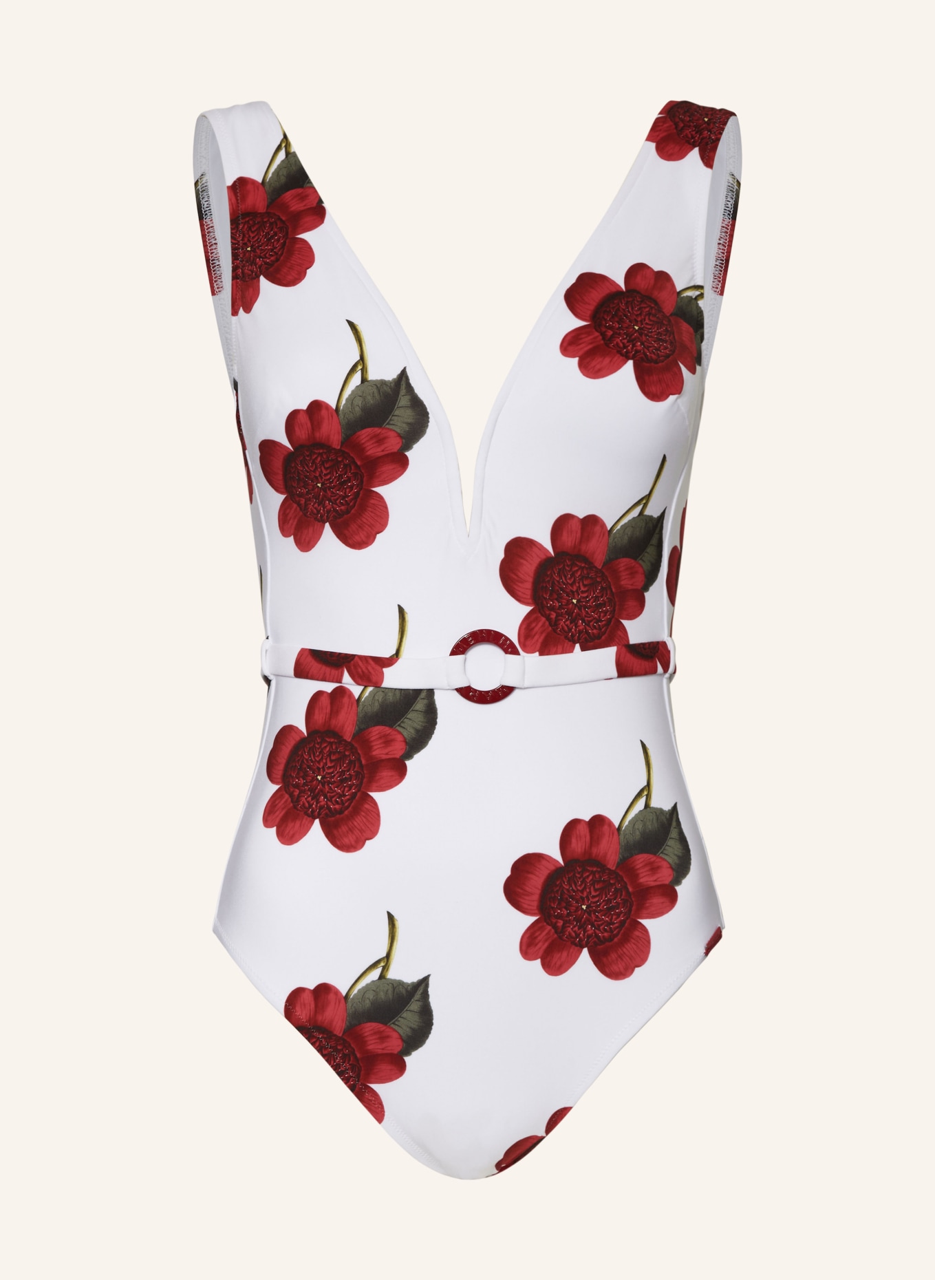 MARYAN MEHLHORN Badeanzug THE BLOOM: WEISS / DUNKELROT / DUNKELGRÜN