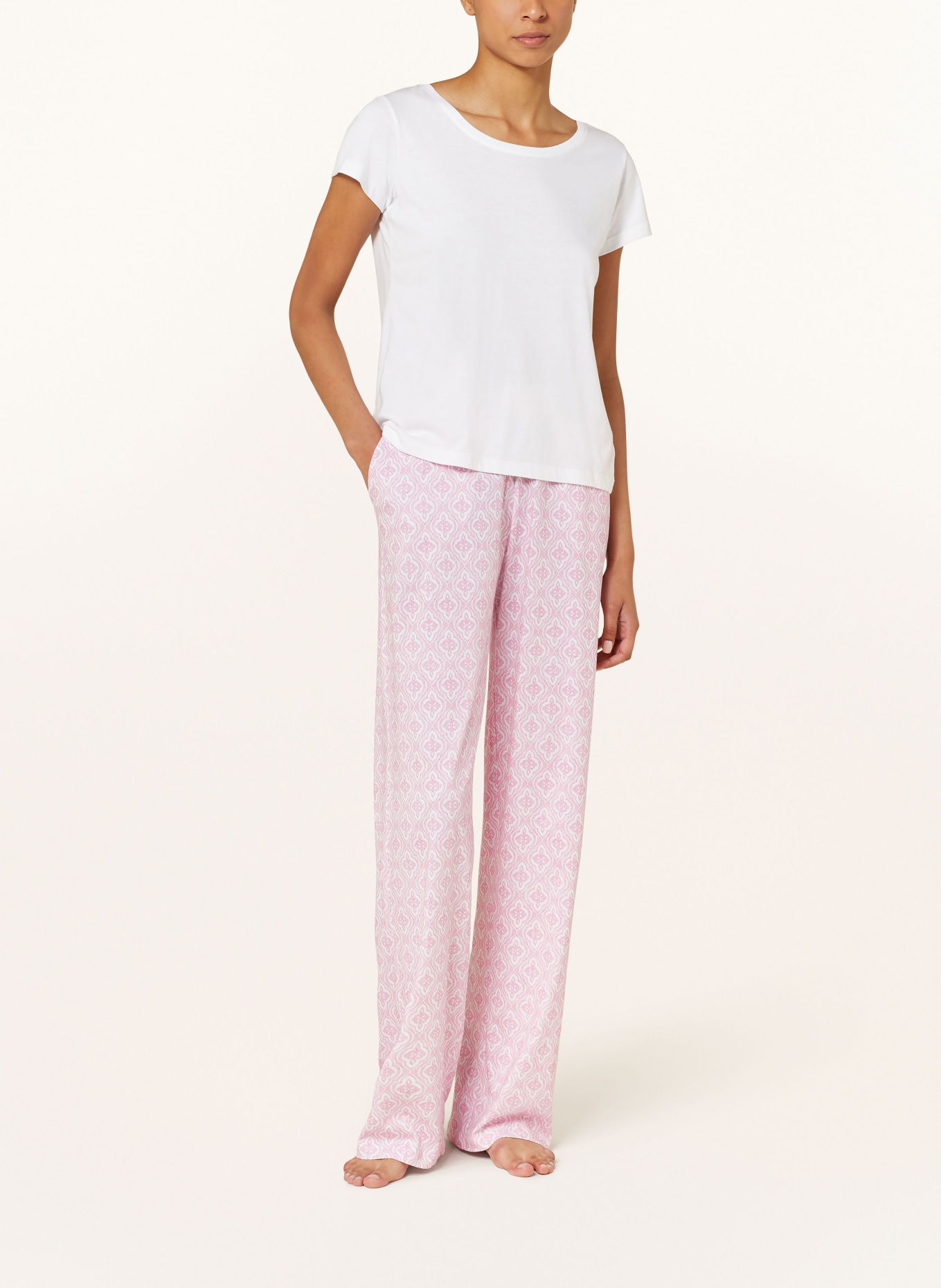 darling harbour Pajama pants, Color: Ornament print rose weiss (Image 2)