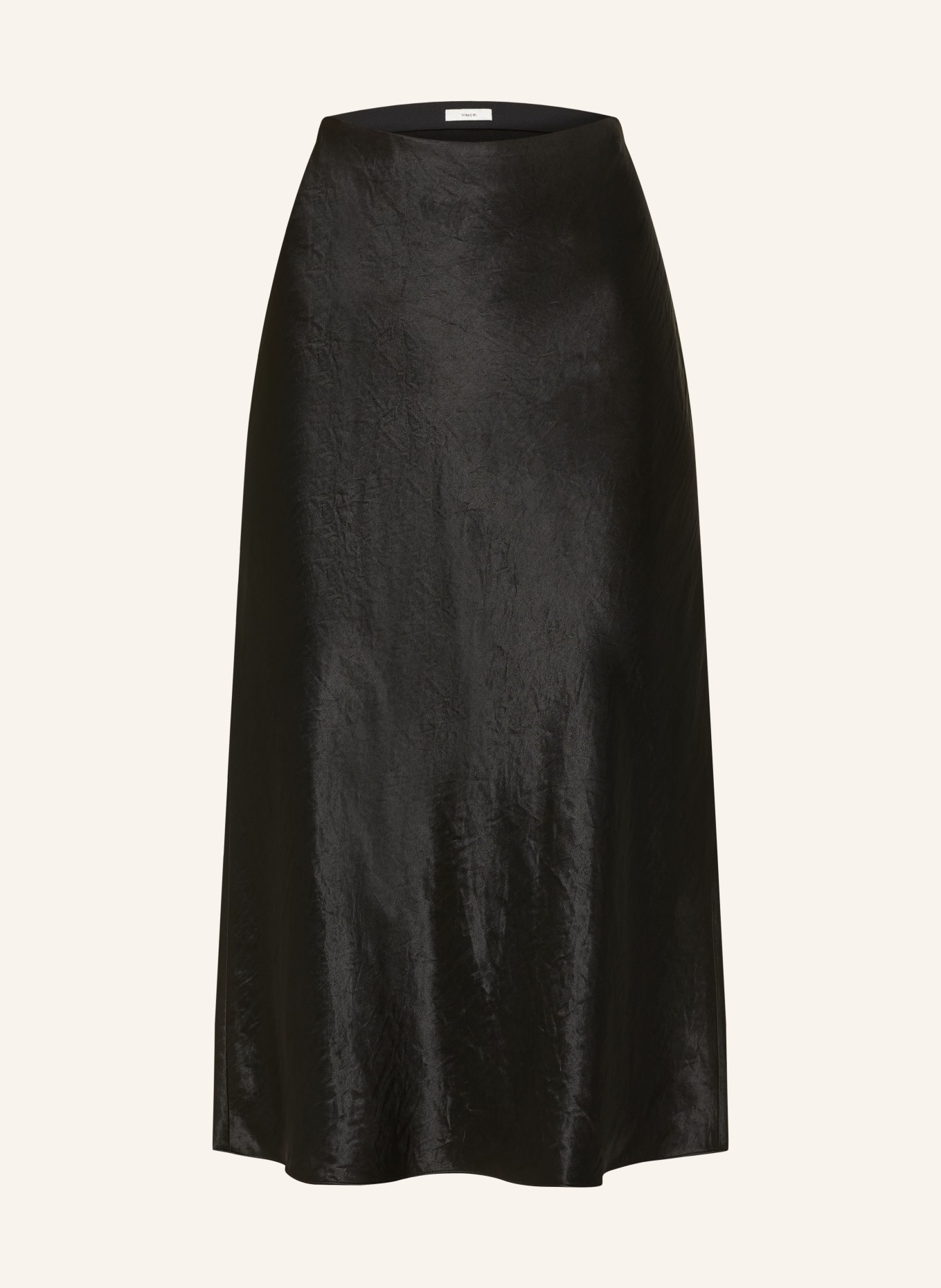 VINCE Satin skirt, Color: BLACK (Image 1)