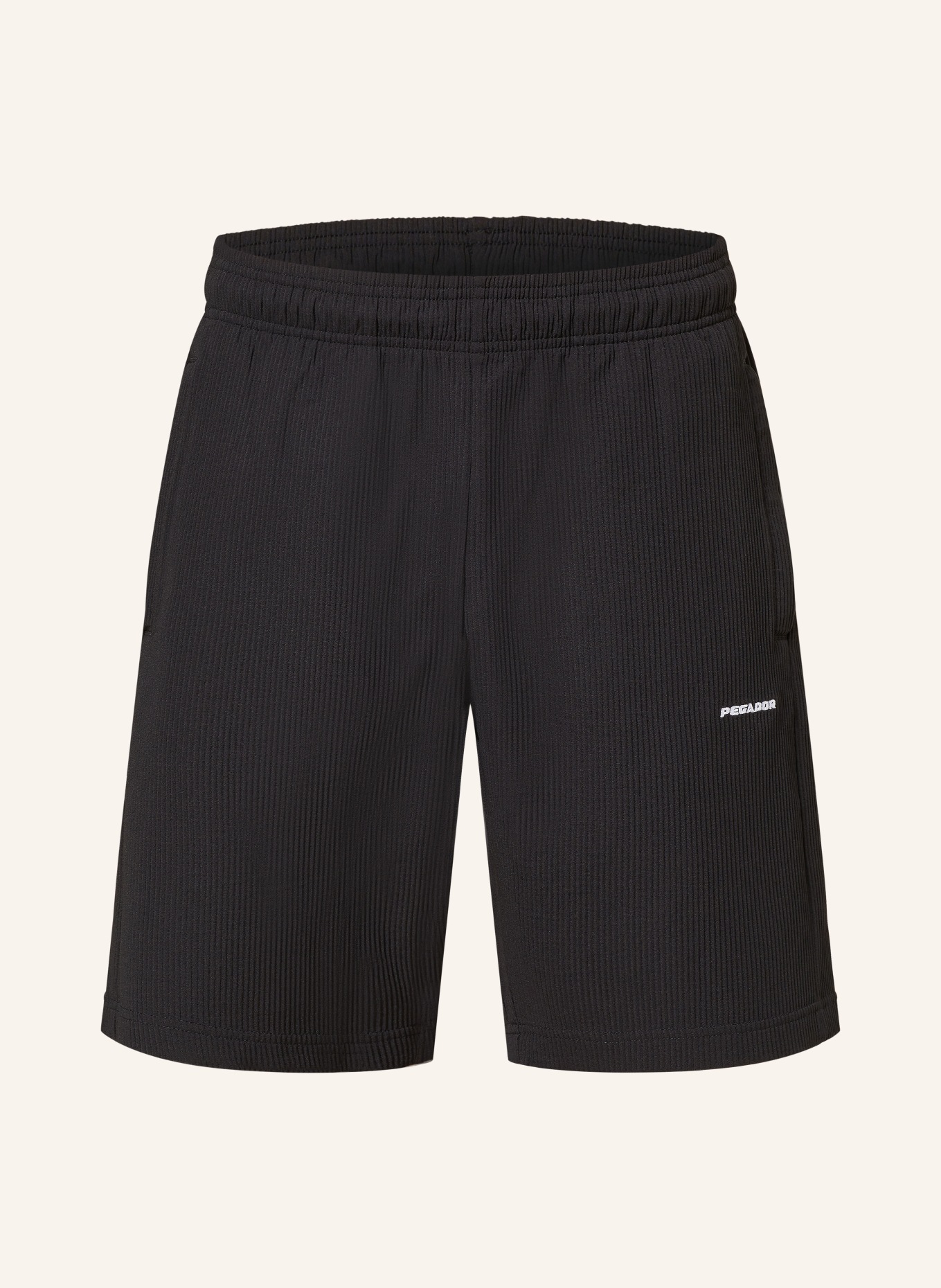 PEGADOR Pleated shorts TROY: BLACK