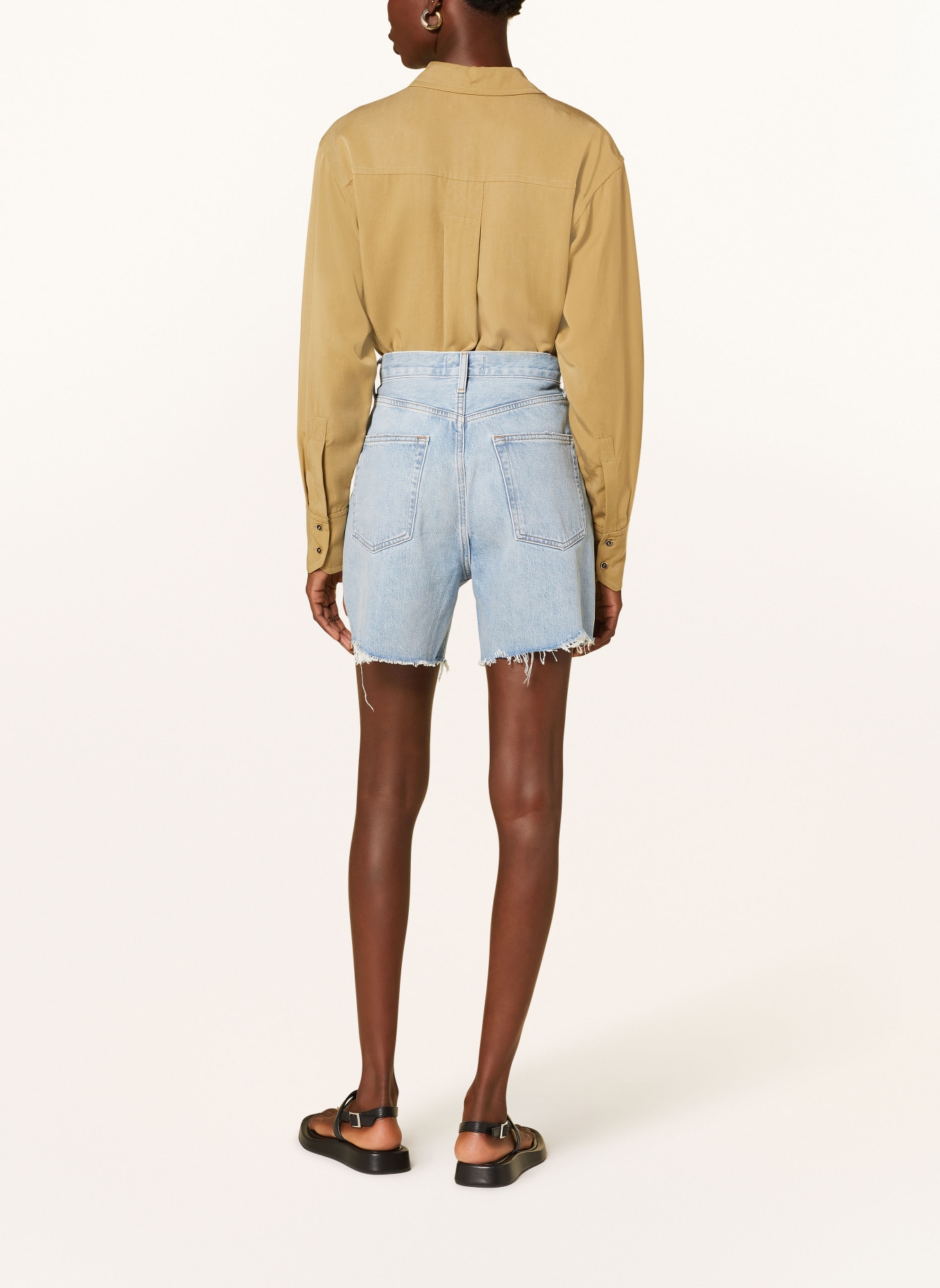 AGOLDE Denim shorts, Color: agreement mrb ind w/ cut hem (Image 3)