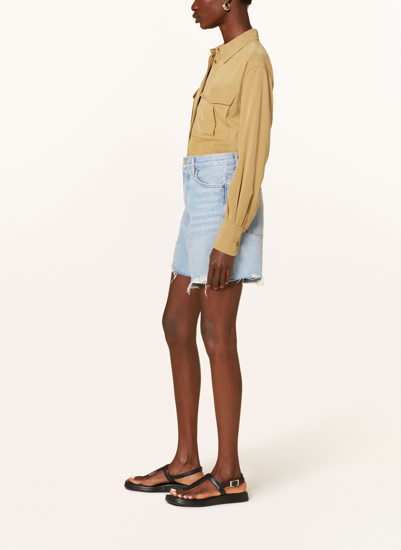 AGOLDE Denim shorts, Color: agreement mrb ind w/ cut hem (Image 4)