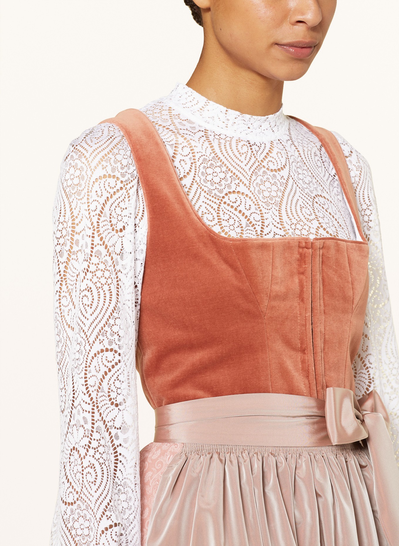 Johann & Johanna Dirndl blouse made of lace, Color: WHITE (Image 3)