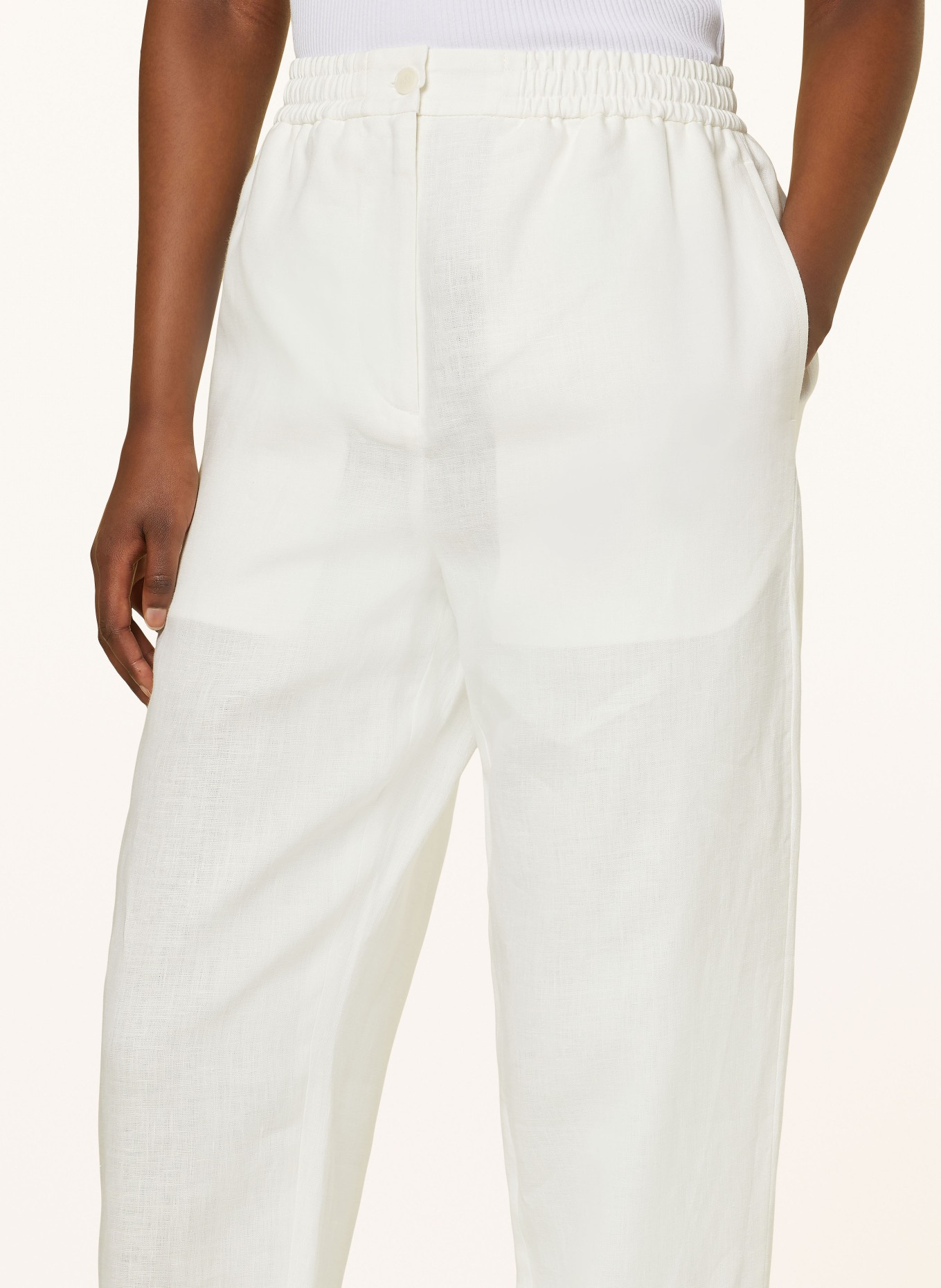 PANGAIA Linen trousers, Color: WHITE (Image 5)