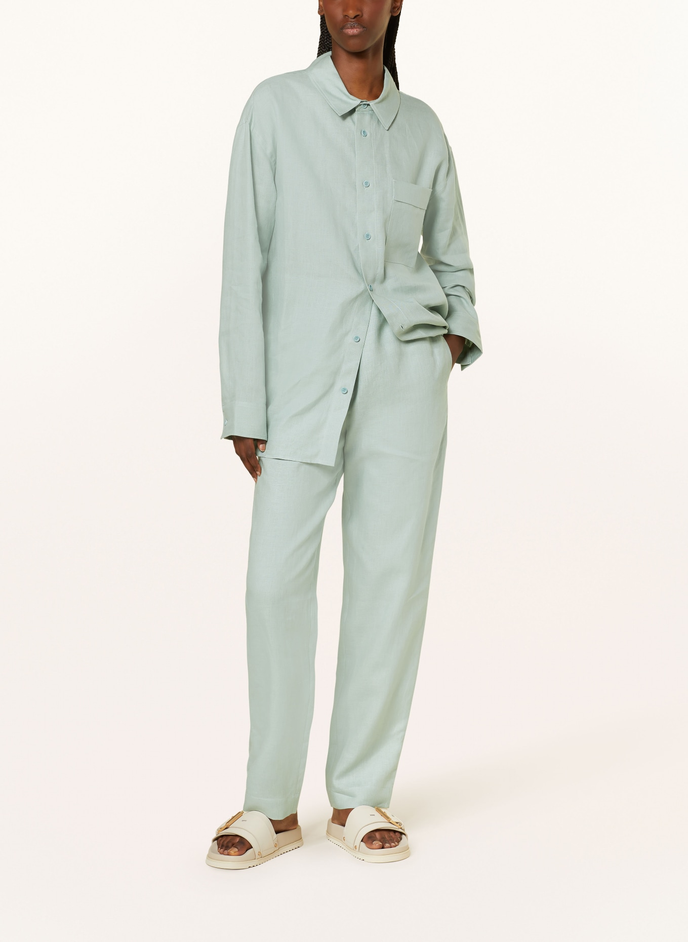 PANGAIA Leinenhose: HELLGRÜN