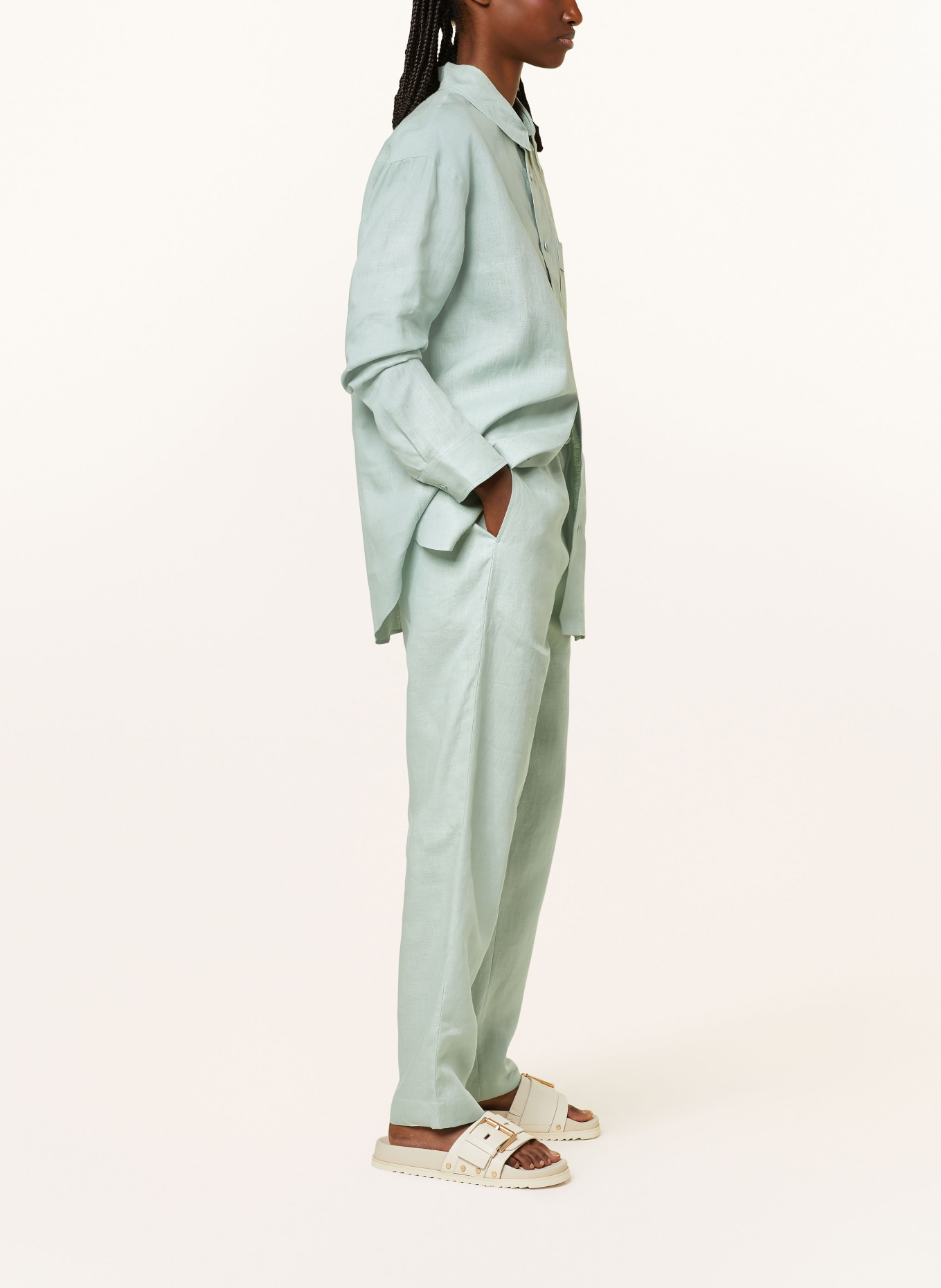 PANGAIA Leinenhose: HELLGRÜN