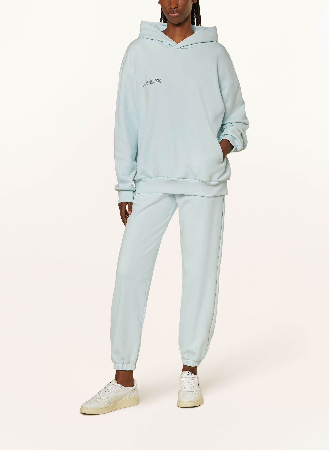 PANGAIA Oversized hoodie: LIGHT BLUE